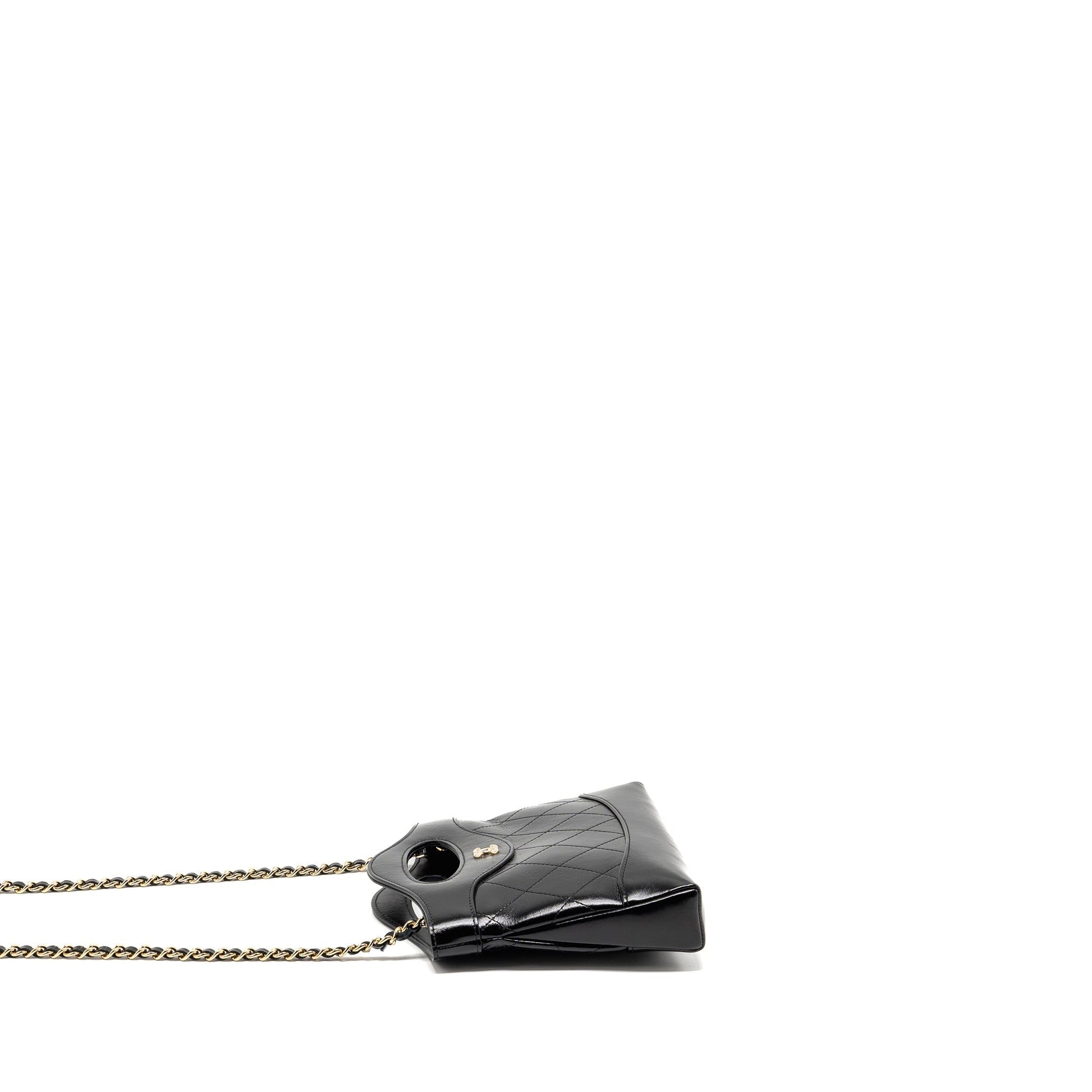 Chanel 24c 31 Shiny Calfskin LGHW microchip Black Clutch Bag Number A483U2Hl