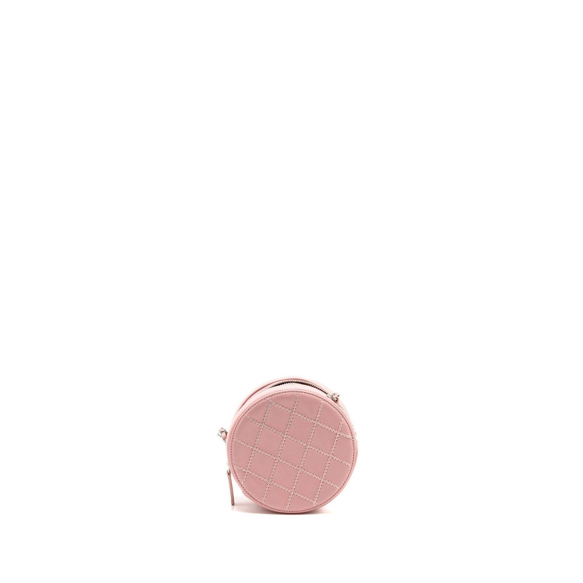 Chanel Round Vanity Lambskin SHW Pink Clutch Bag