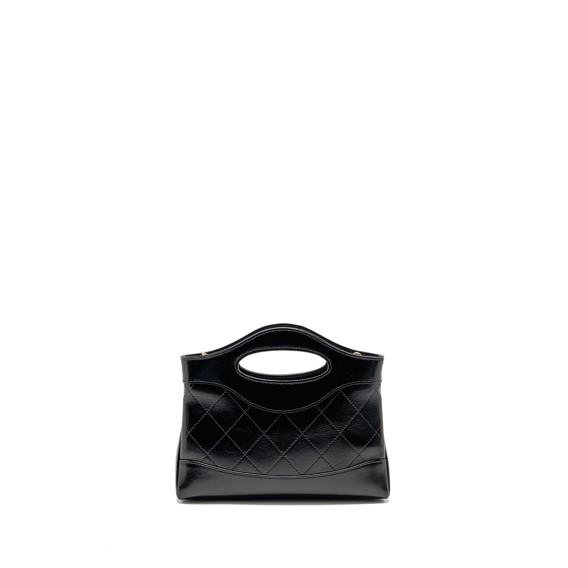 Chanel 24c 31 Shiny Calfskin LGHW microchip Black Clutch Bag Number A483U2Hl