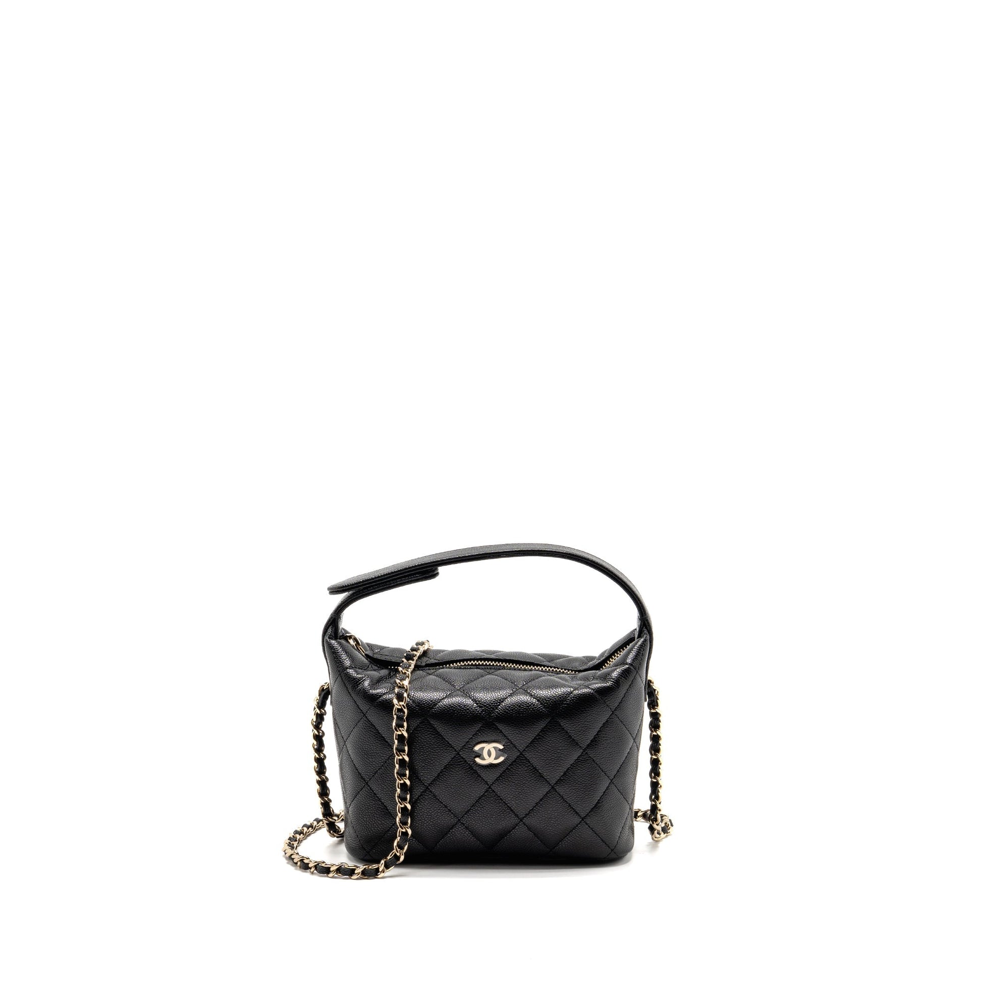 Chanel 25c Quilted Hobo Caviar LGHW microchip Black Shoulder Bag Black Lghwmicrochip