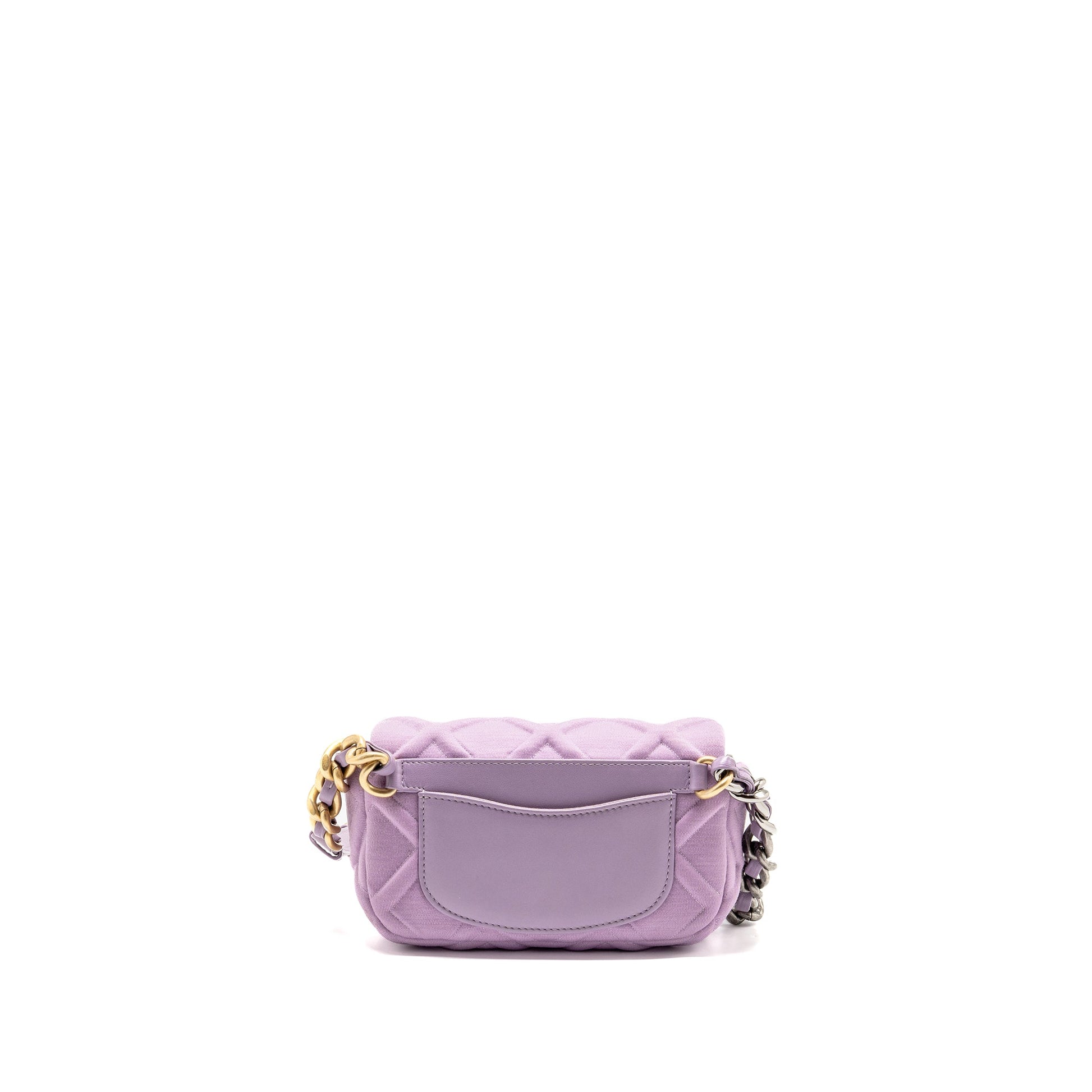 Chanel 19 Belt Waist Fabric Purple Multicoloured