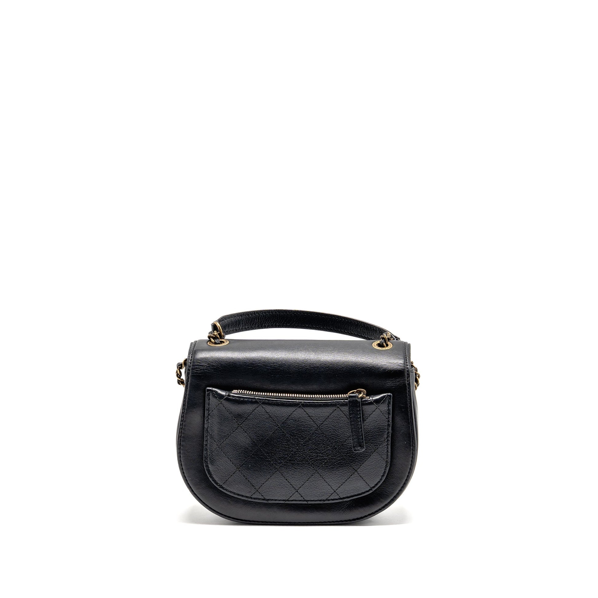 Chanel Coco Curve Flap Shiny Goatskin Calfskin Black Small Shoulder Bag