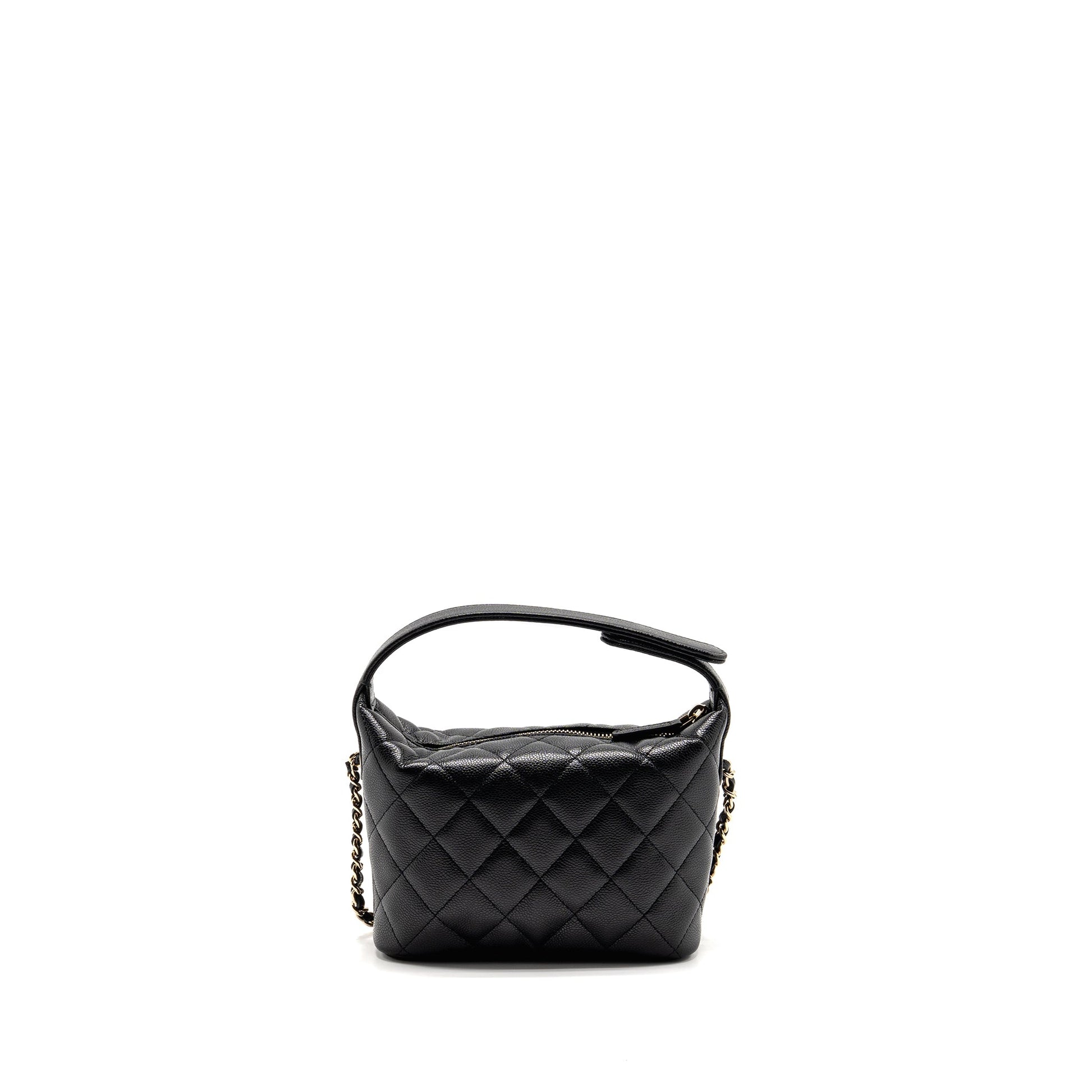 Chanel 25c Quilted Hobo Caviar LGHW microchip Black Shoulder Bag Black Lghwmicrochip