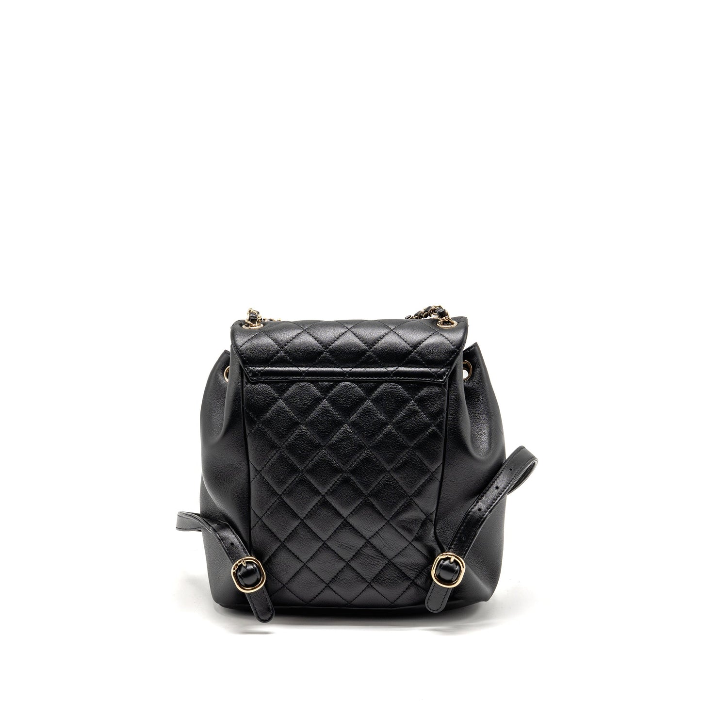 Chanel Duma Backpack Calfskin LGHW microchip Black Number At3Xj2Th