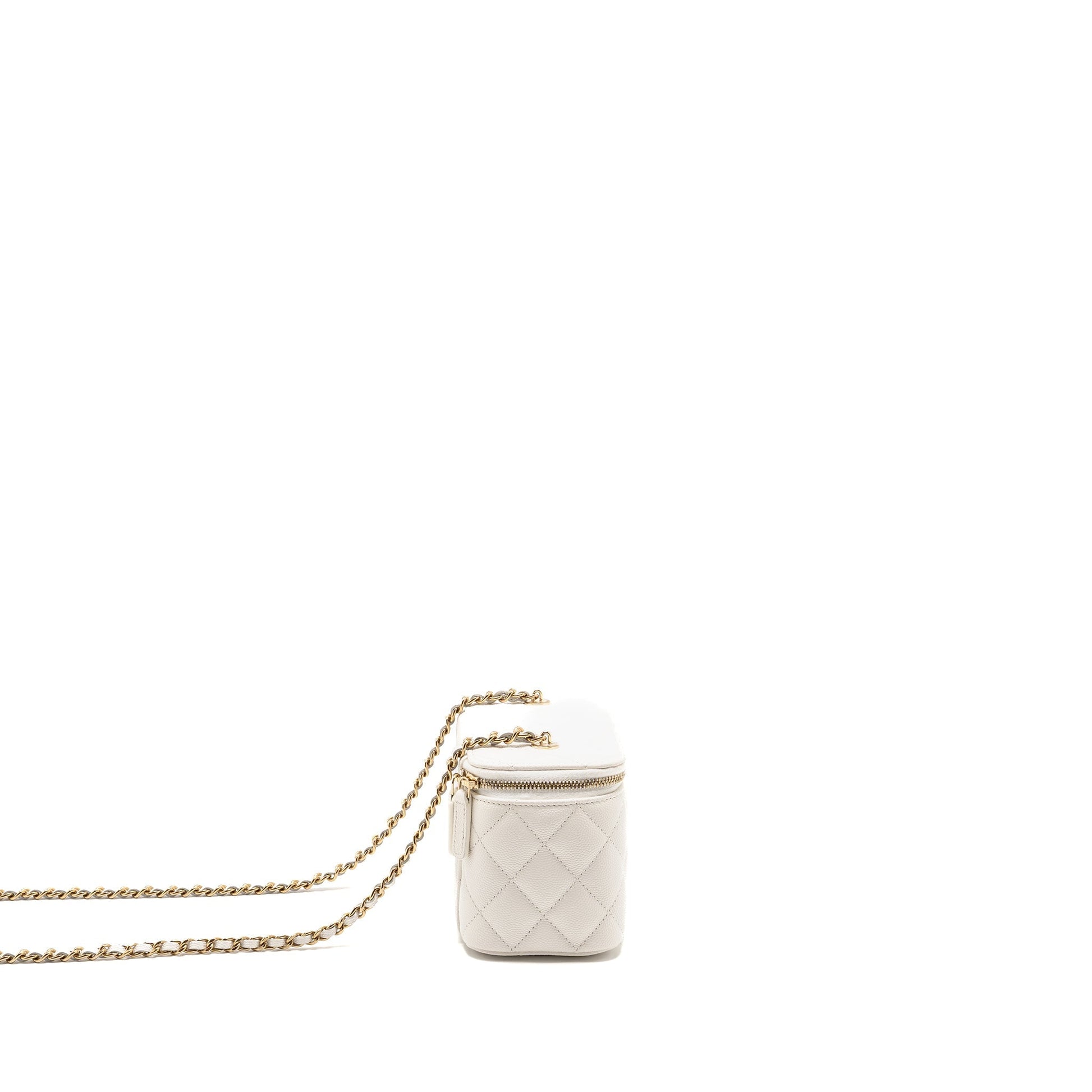 Chanel Long Vanity Caviar LGHW Microchip White Handbag Microchip 1
