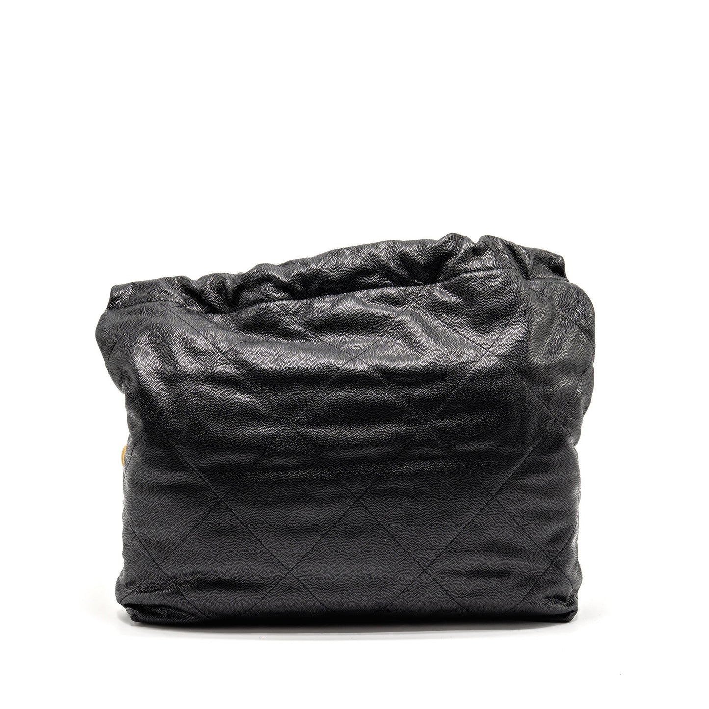 Chanel 22 Letter Caviar GHW Microchip Black Handbag