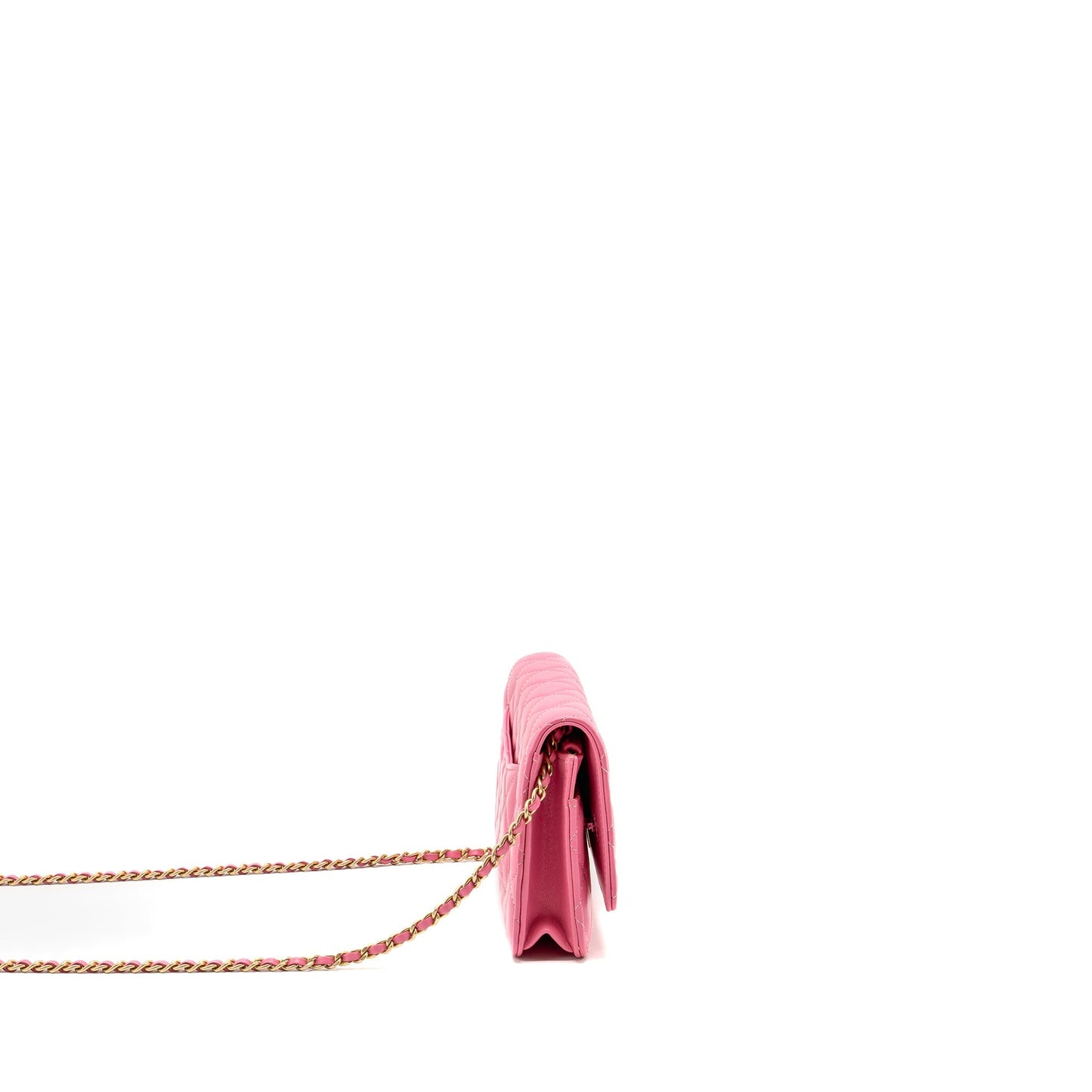 Chanel Pearl Crush on Lambskin GHW Pink Wallet Case