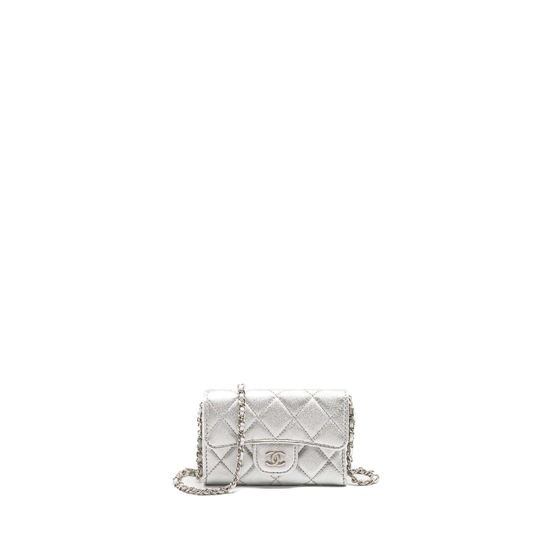 Chanel flap belt lambskin SHW Silver