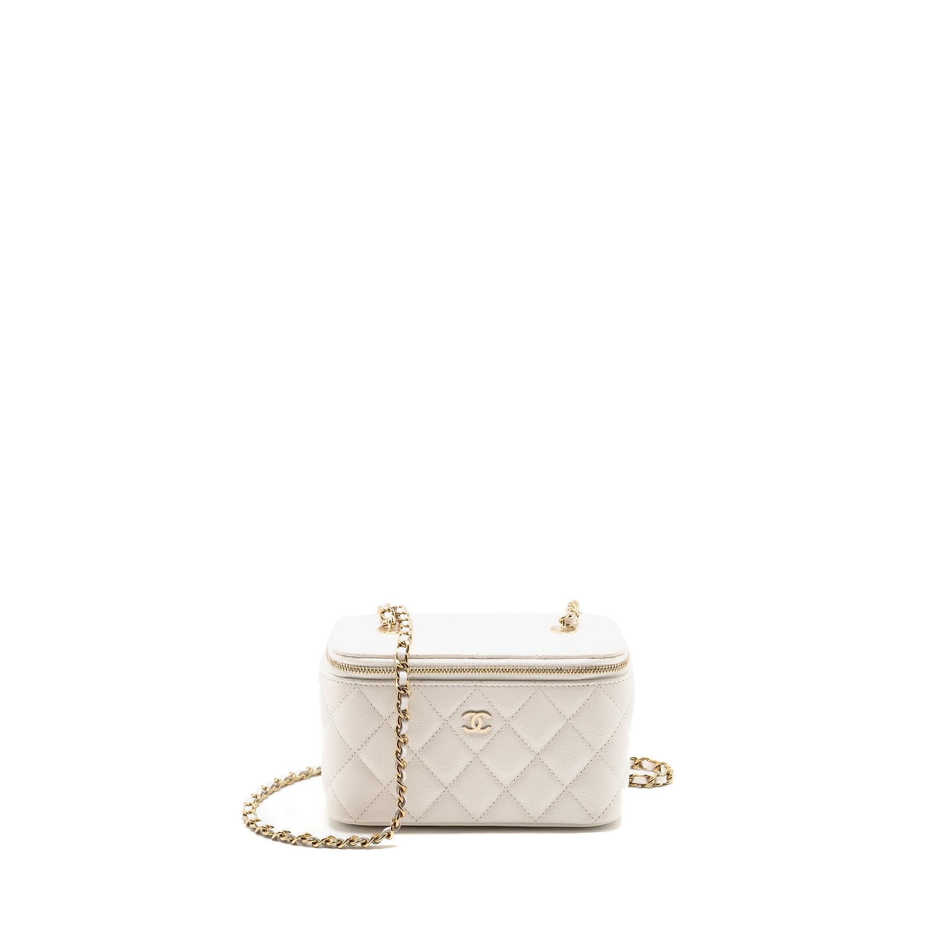Chanel Long Vanity Caviar LGHW Microchip White Handbag Microchip 1