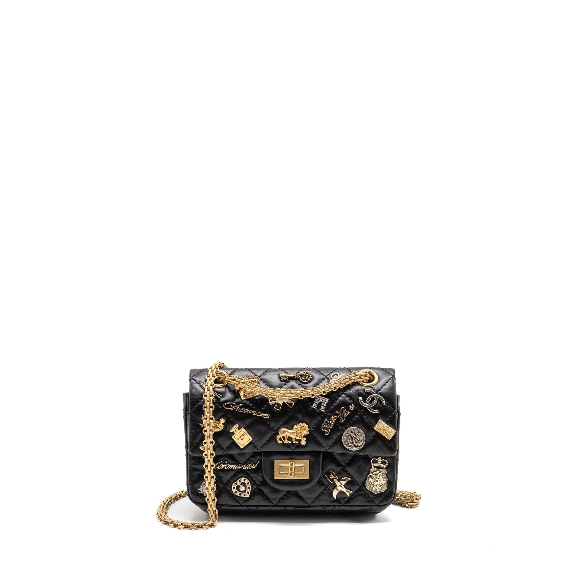 Chanel 2.55 Reissue Flap Lucky Charms Aged Black Key Chain