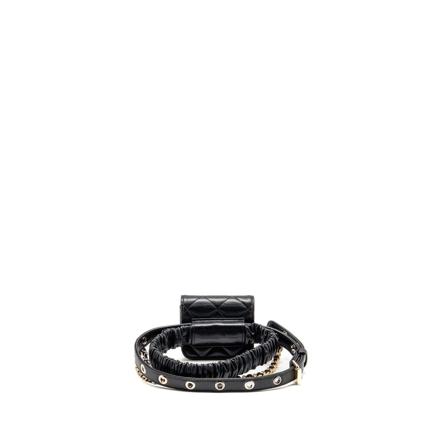 Chanel 22C AirPods Lambskin Hardware Multicolour Black Handbag