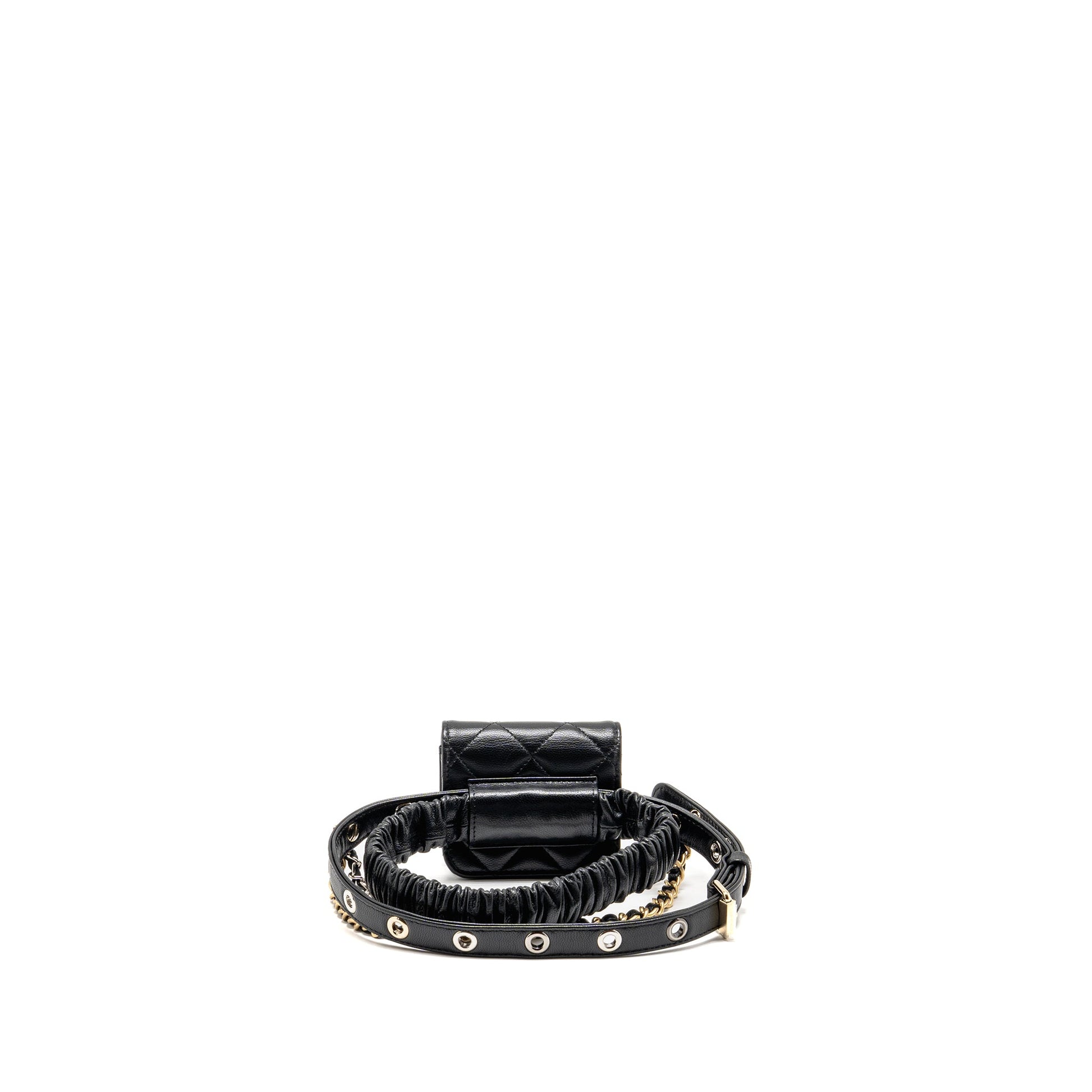 Chanel 22C AirPods Lambskin Hardware Multicolour Black Handbag