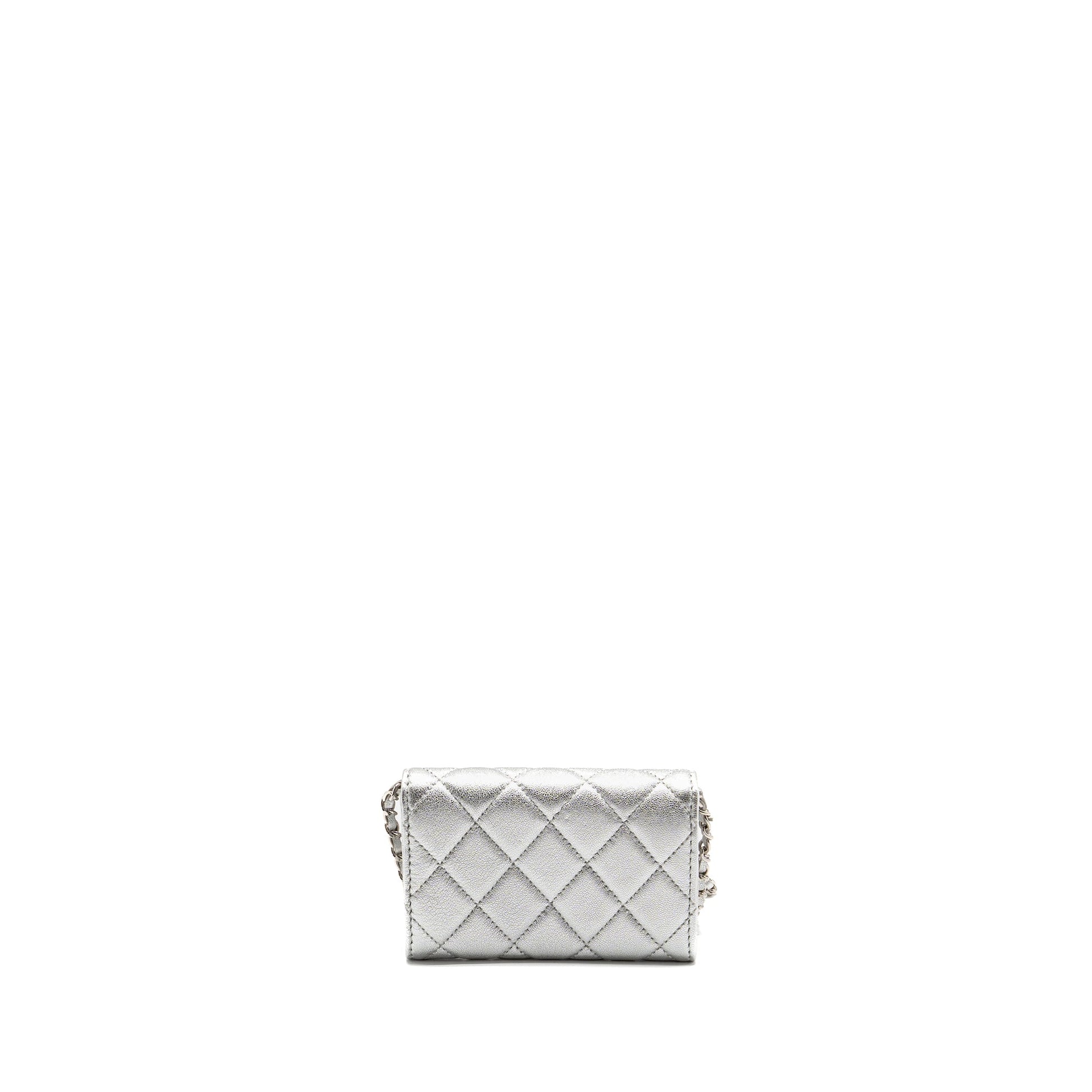 Chanel flap belt lambskin SHW Silver