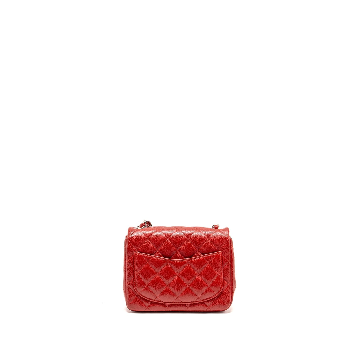 Chanel Square Flap Caviar SHW Red Shoulder Bag Red Shw