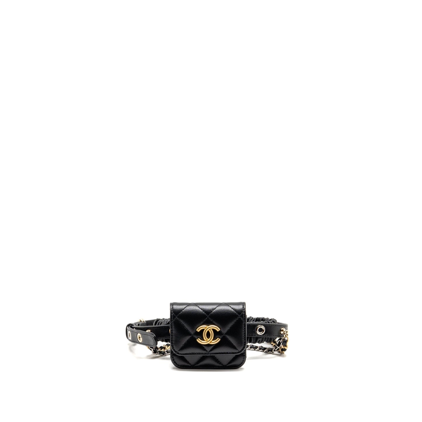 Chanel 22C AirPods Lambskin Hardware Multicolour Black Handbag