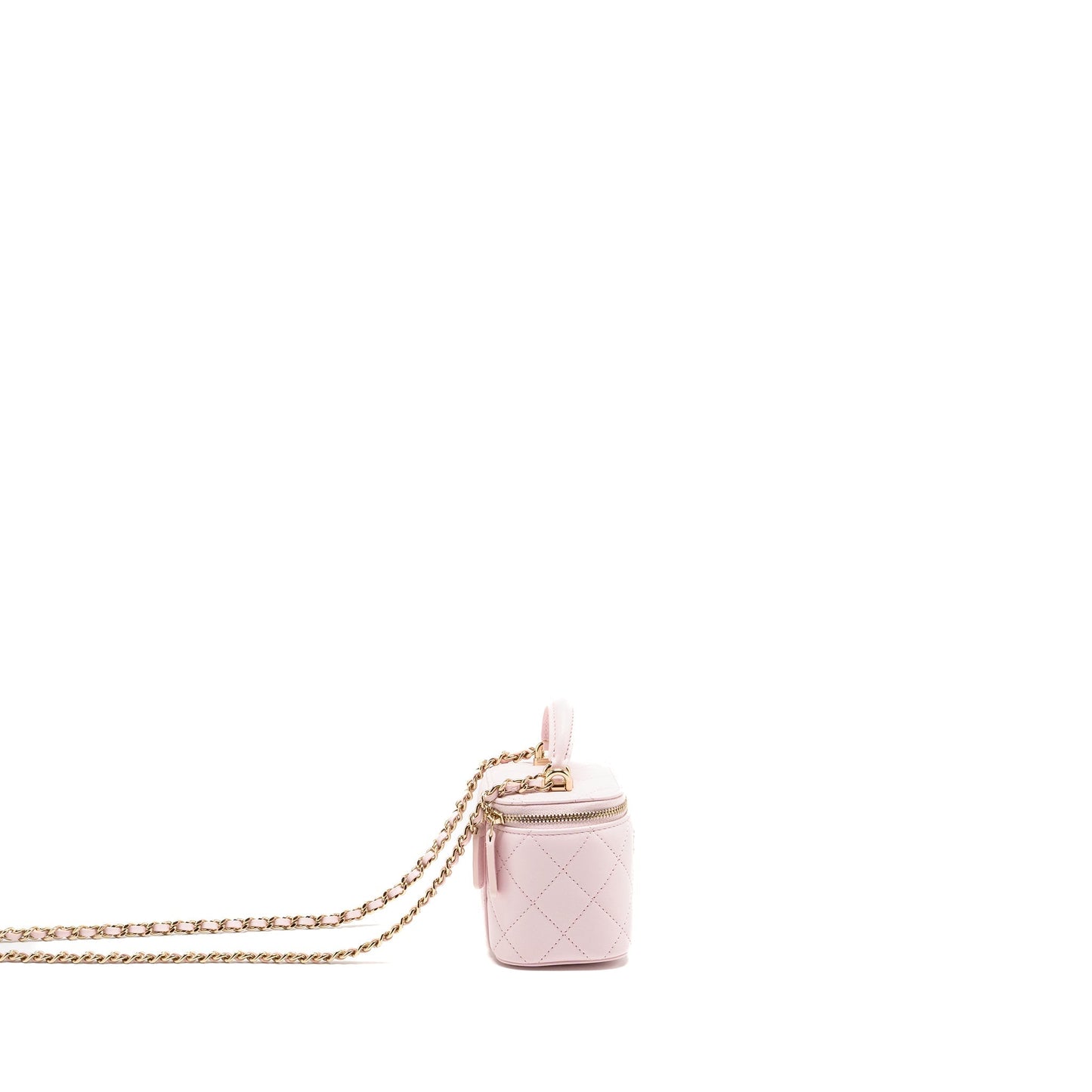 Chanel Top Handle Vanity Lambskin Light LGHW Pink Mini Bag