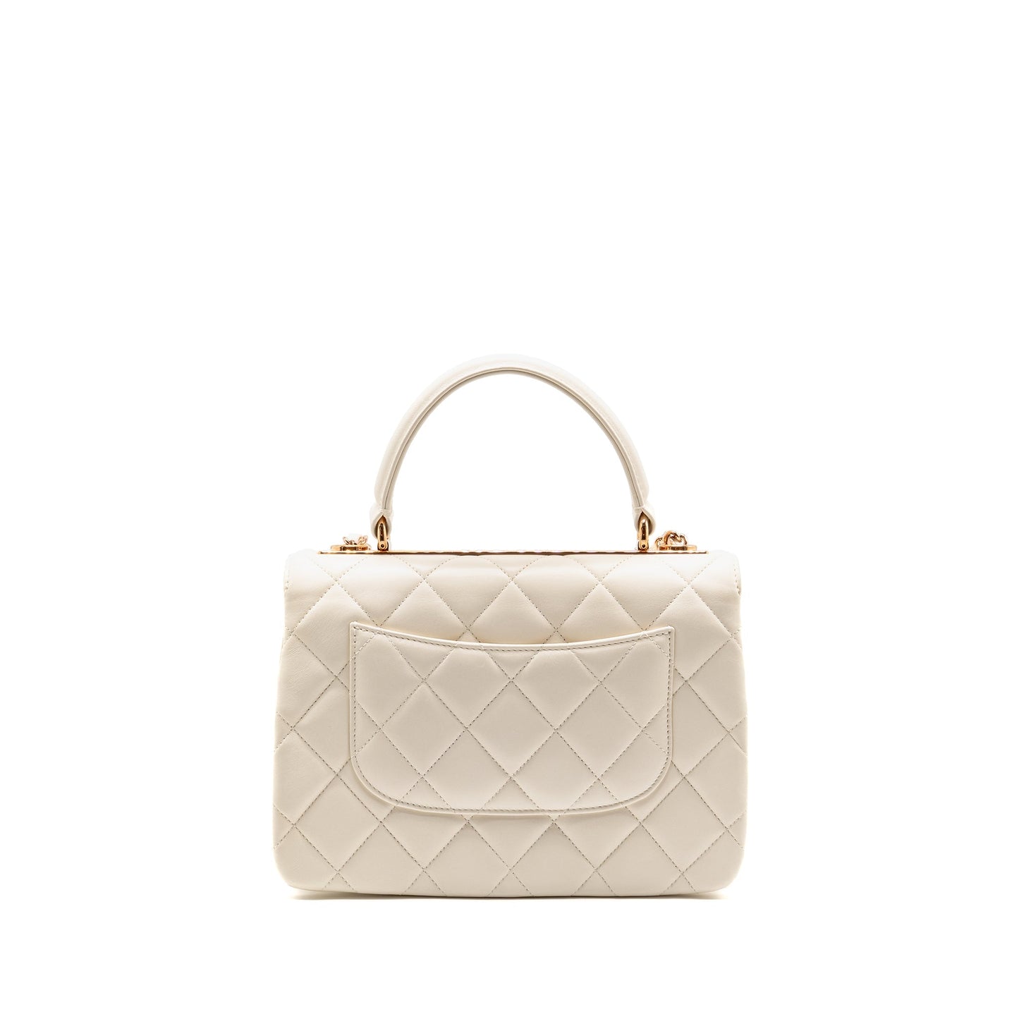 Chanel Top Handle Trendy CC Flap Lambskin White Shoulder Bag