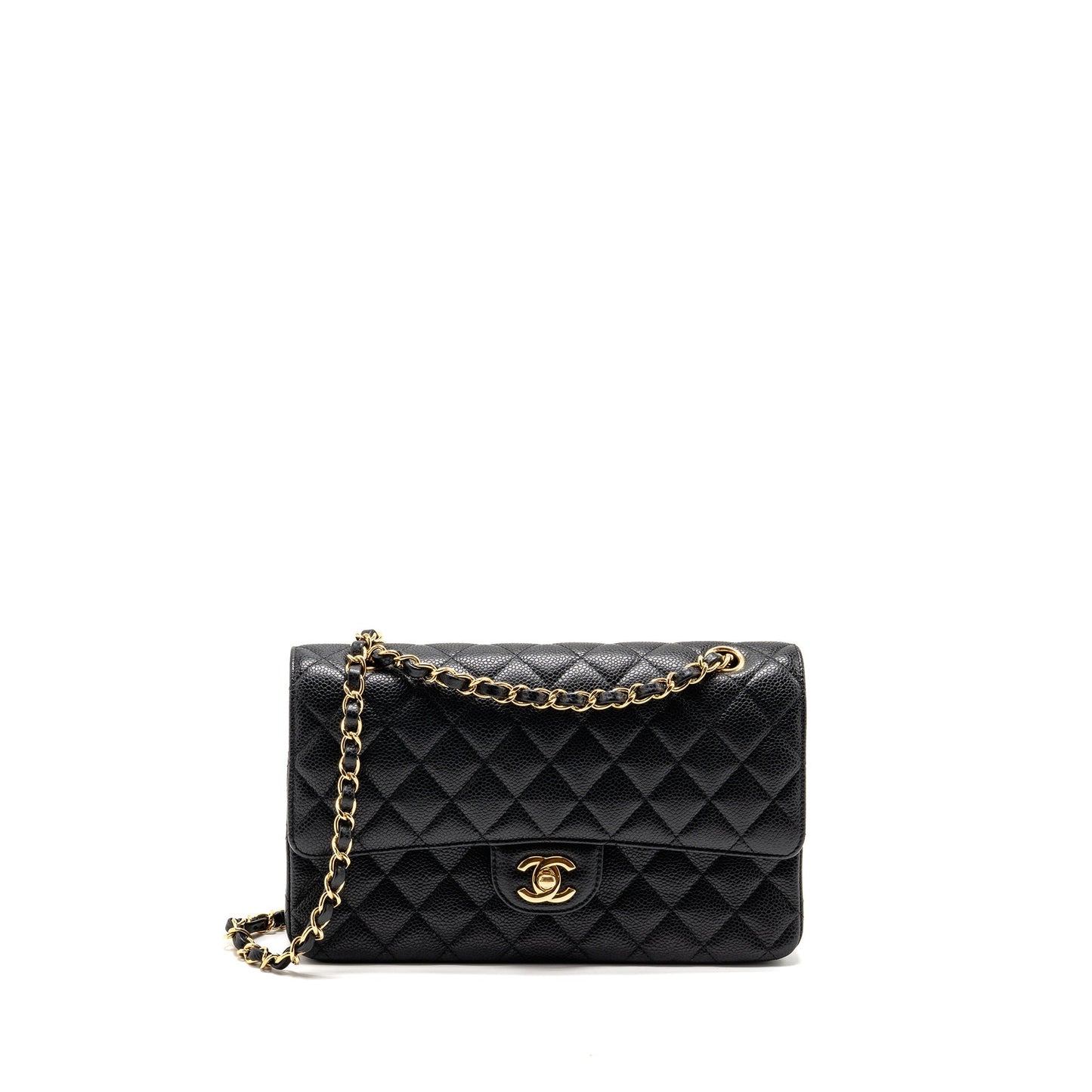Chanel Classic Double Flap Caviar GHW Black Shoulder Bag Ghw 30