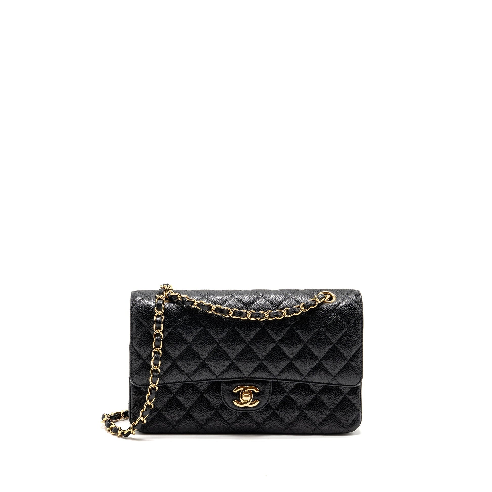 Chanel Classic Double Flap Caviar GHW Black Shoulder Bag Ghw 30