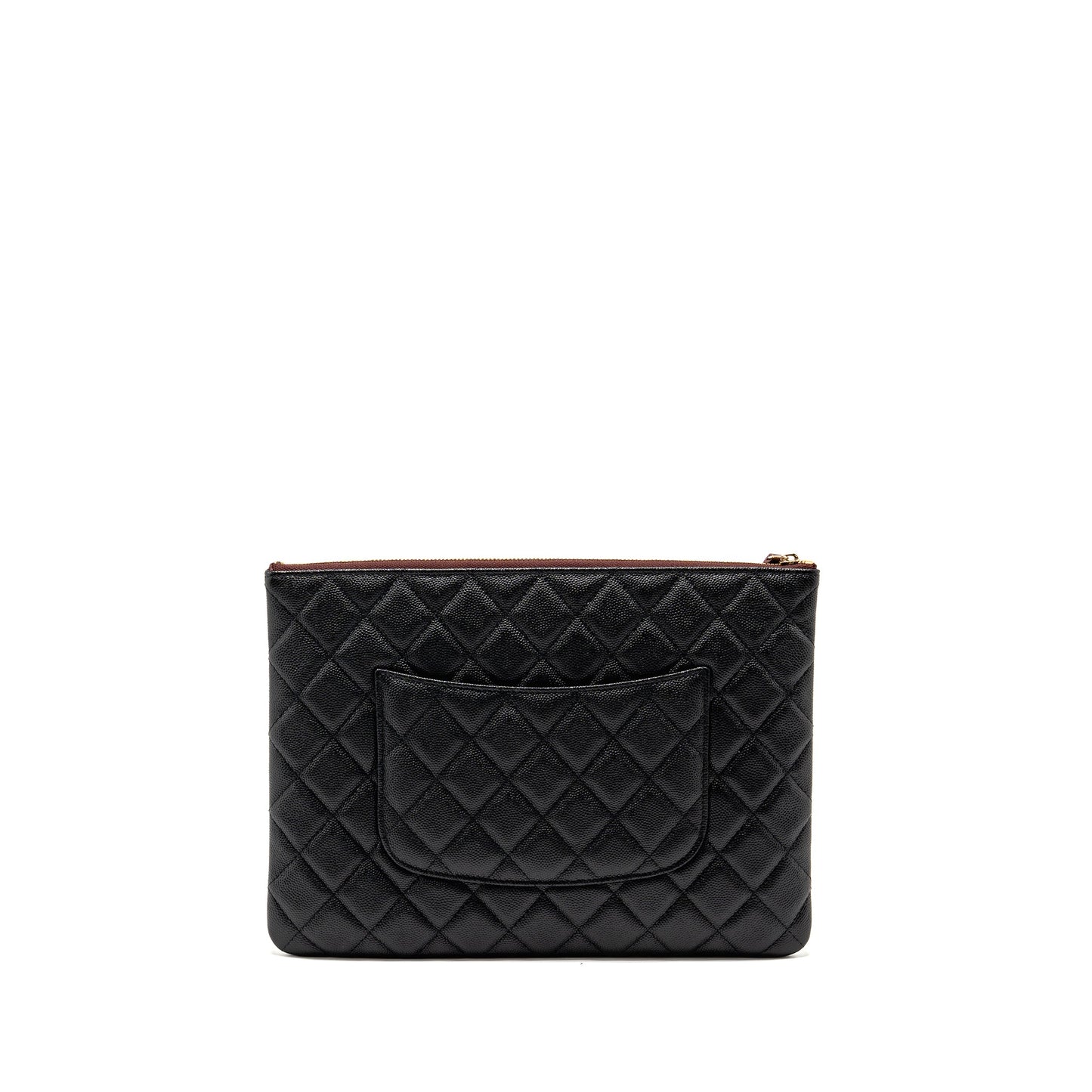Chanel O caviar GHW Black Clutch Bag
