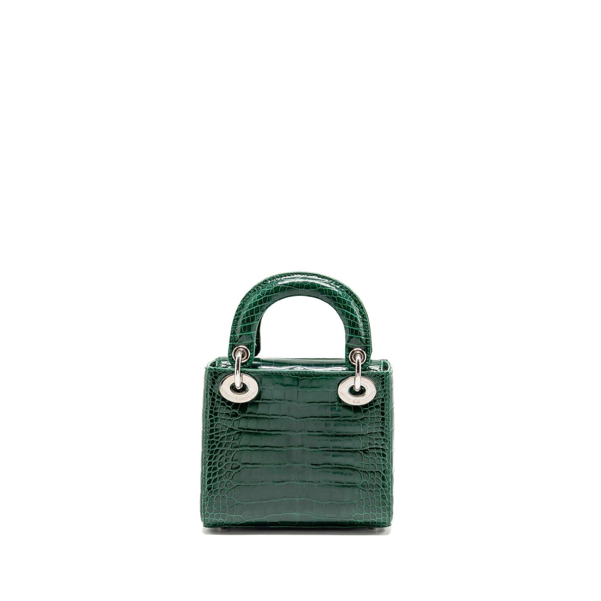 Dior Lady Crocodile Handbag Green Mini Travel Bag