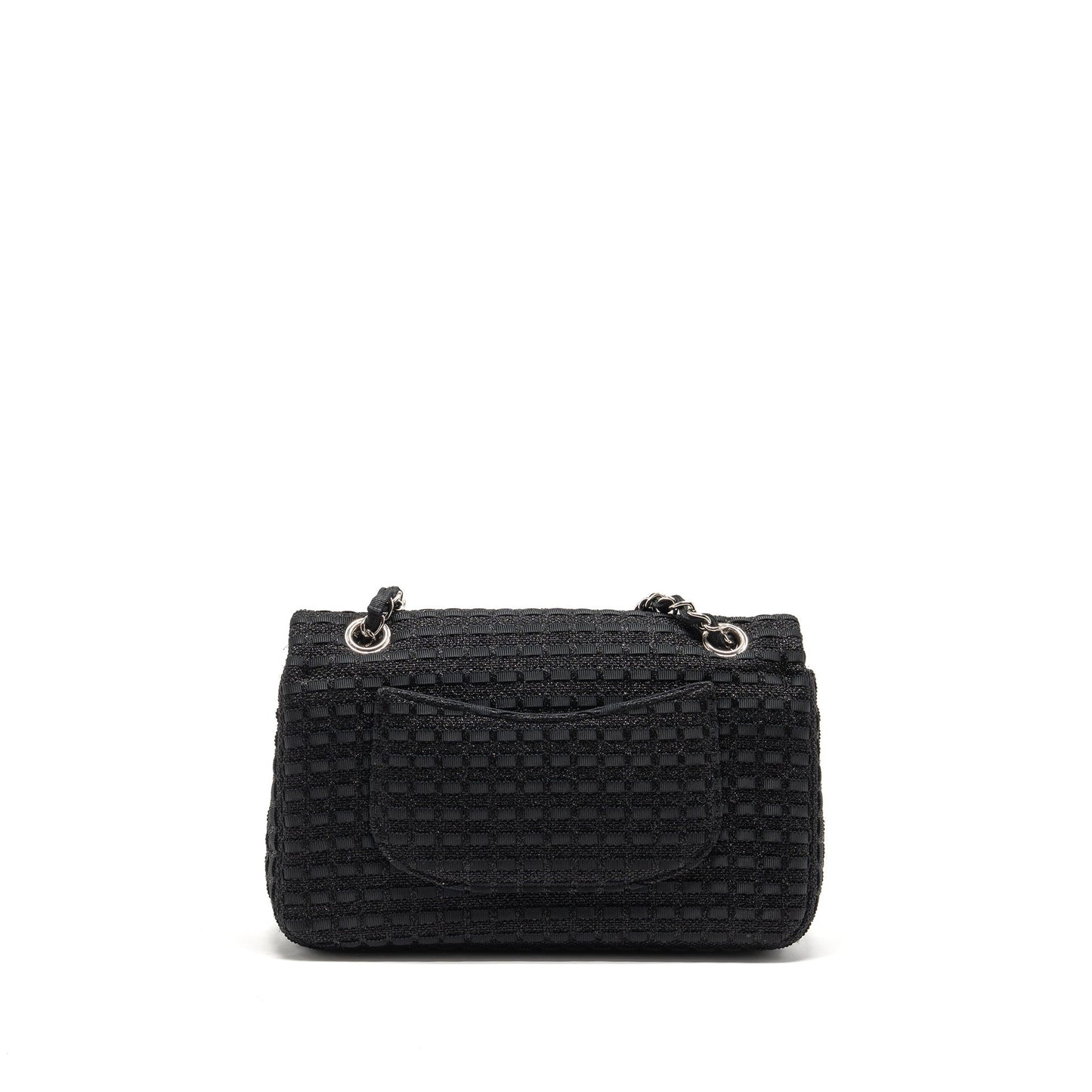 Chanel Classic double flap tweed SHW Black Shoulder Bag