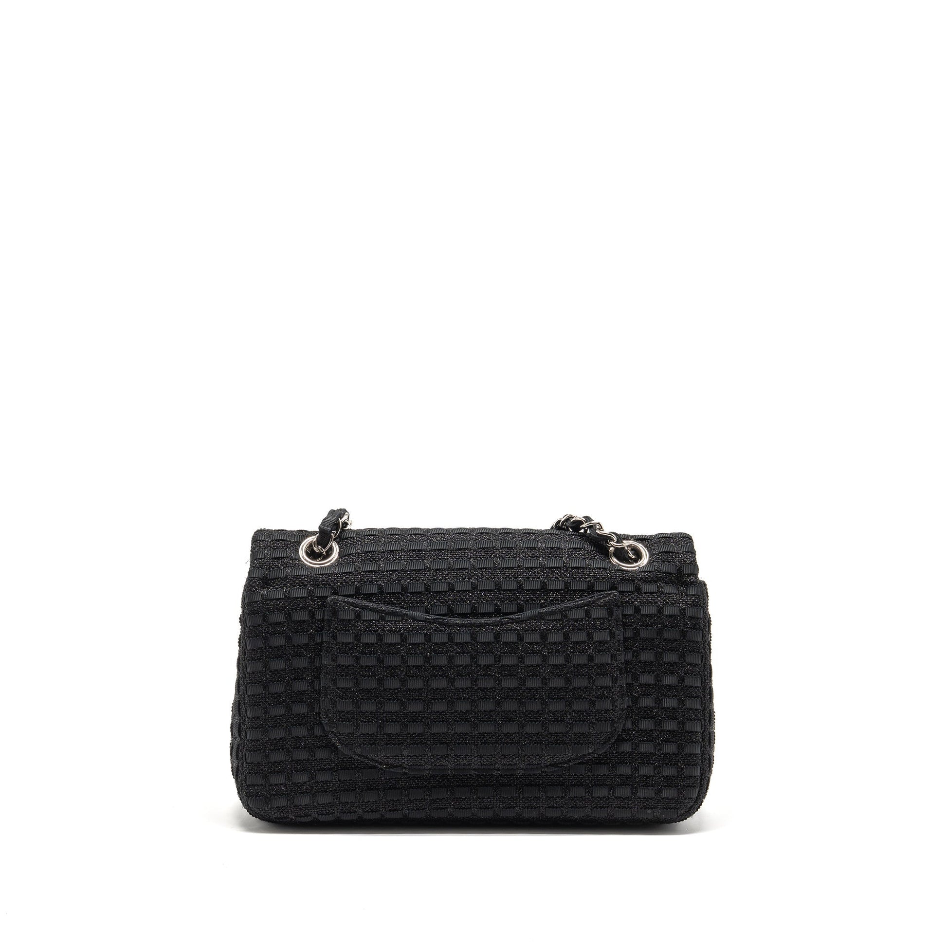Chanel Classic double flap tweed SHW Black Shoulder Bag