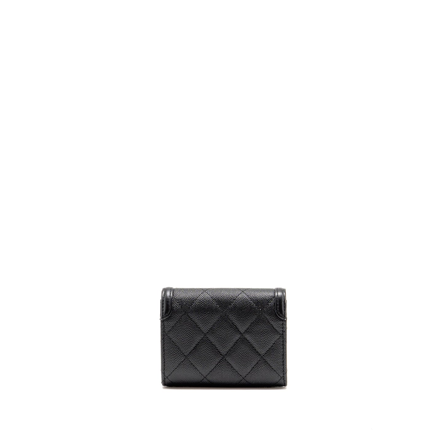 Chanel CC Filigree quilted flap card holder Black Wallet Case