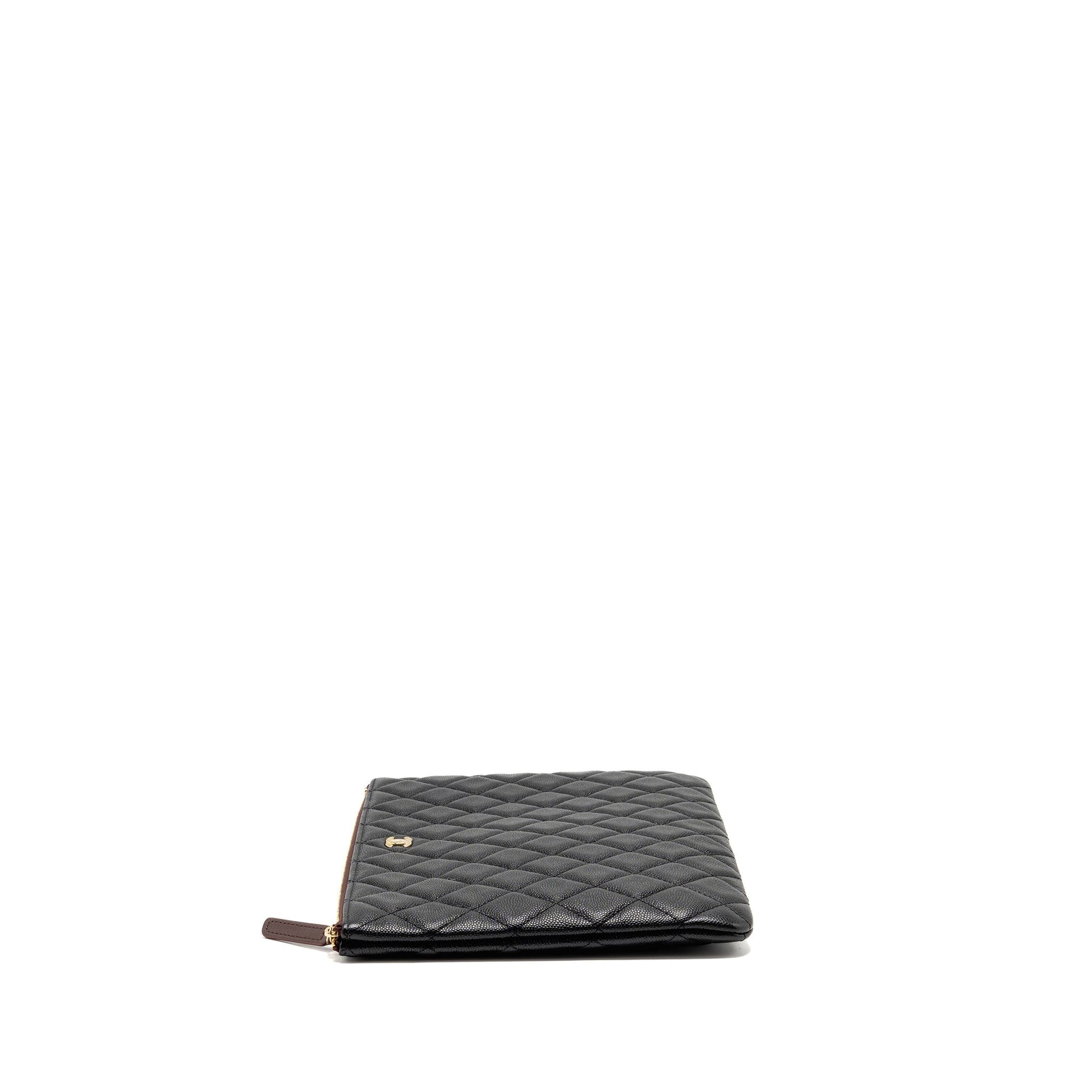 Chanel O caviar GHW Black Clutch Bag
