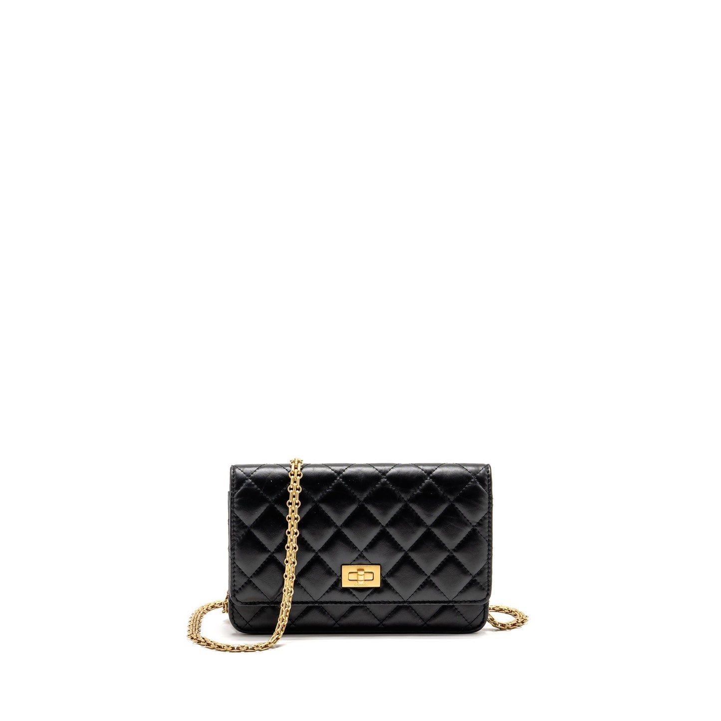 Chanel 2.55 Reissue on Aged Calfskin GHW Black Wallet Case Microchip 1