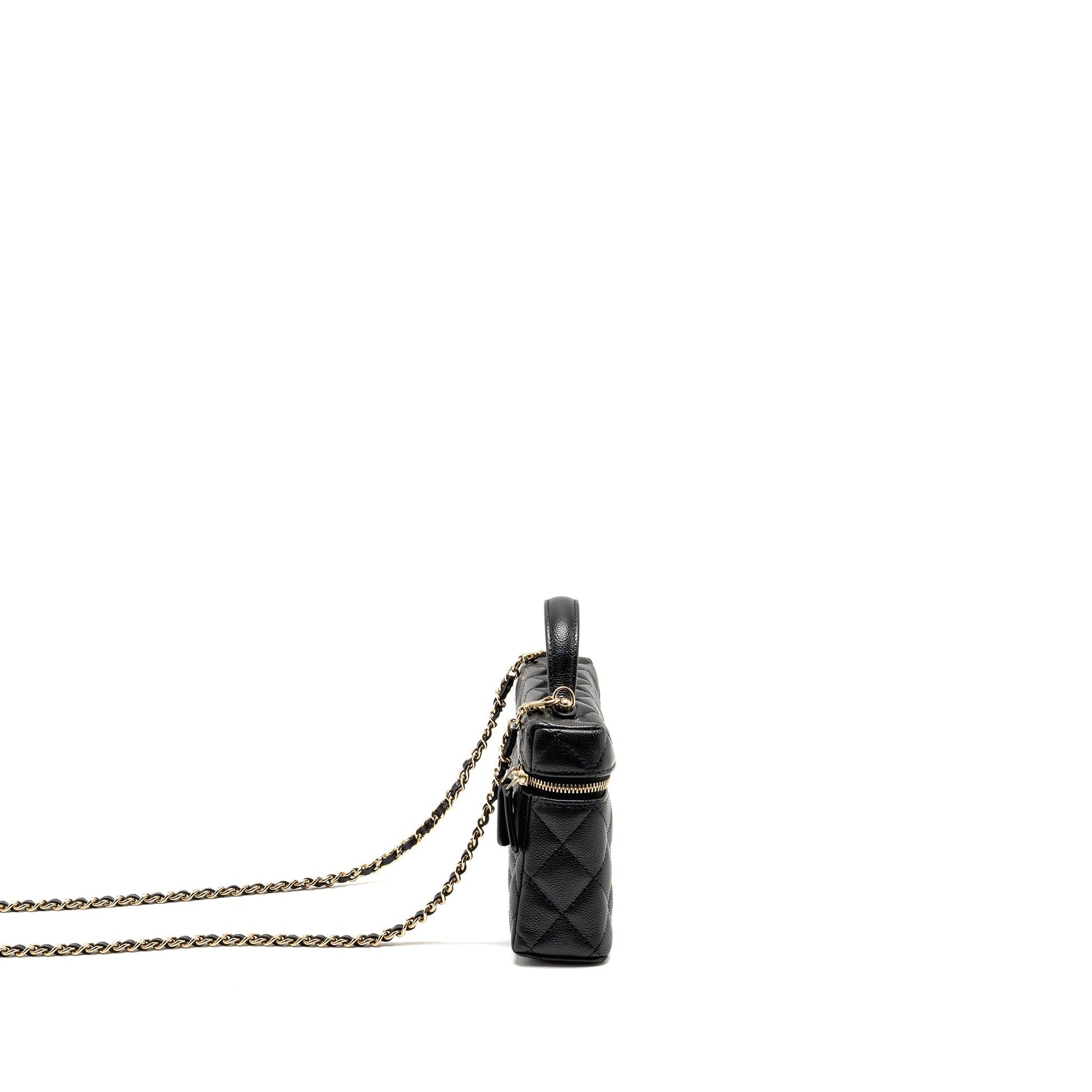 Chanel 25P CC top handle Vanity caviar Black Handbag