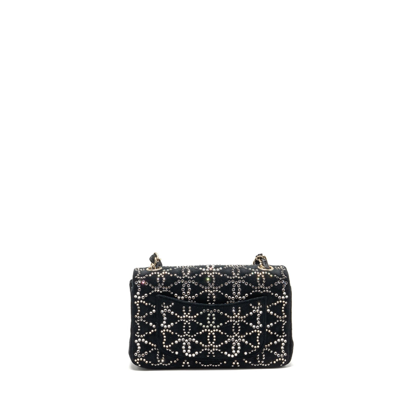 Chanel Rectangular flap velvet crystal LGHW Black Shoulder Bag