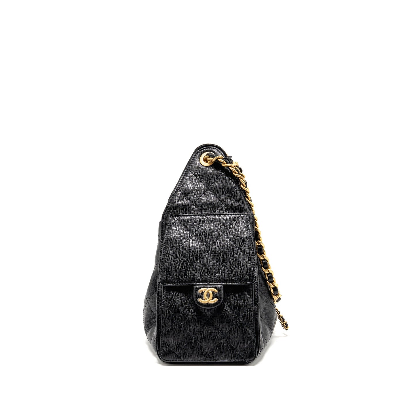 Chanel 25 caviar GHW microchip Black Small Handbag