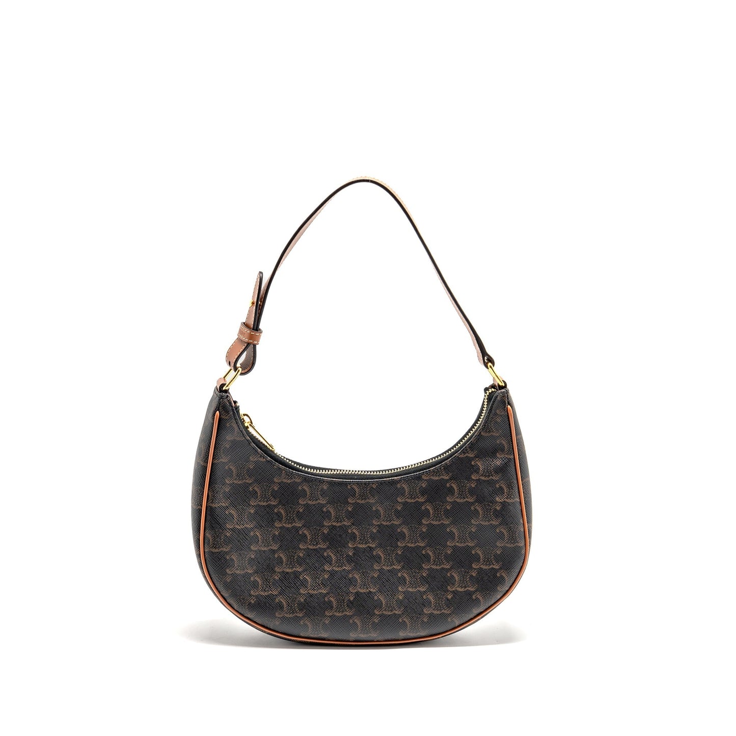 Celine Ava Purse Triomphe Calfskin Handbag Canvas Tan Travel Bag