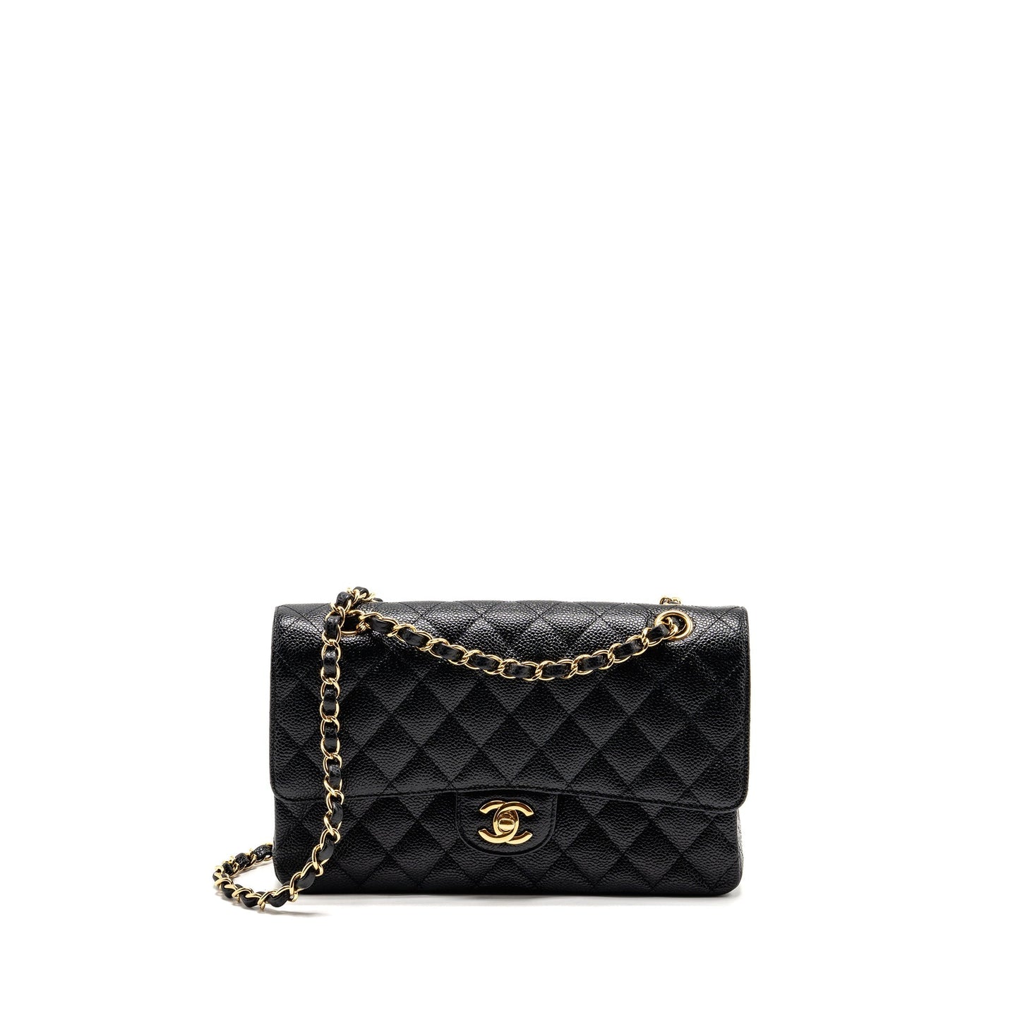 Chanel Classic Double Flap caviar GHW Black Shoulder Bag Ghw 35