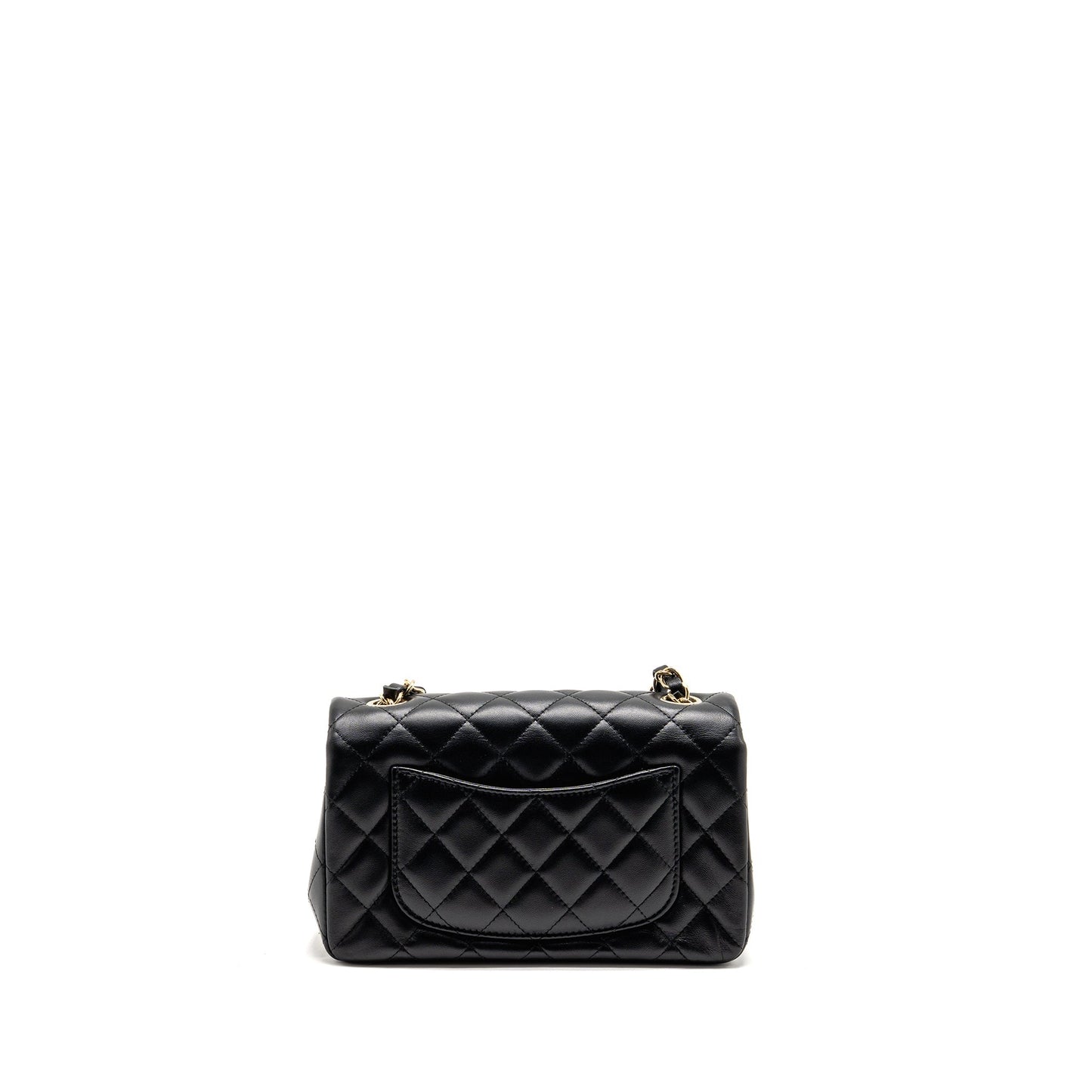 Chanel Minirectangular flap Lambskin LGHW microchip Black Shoulder Bag