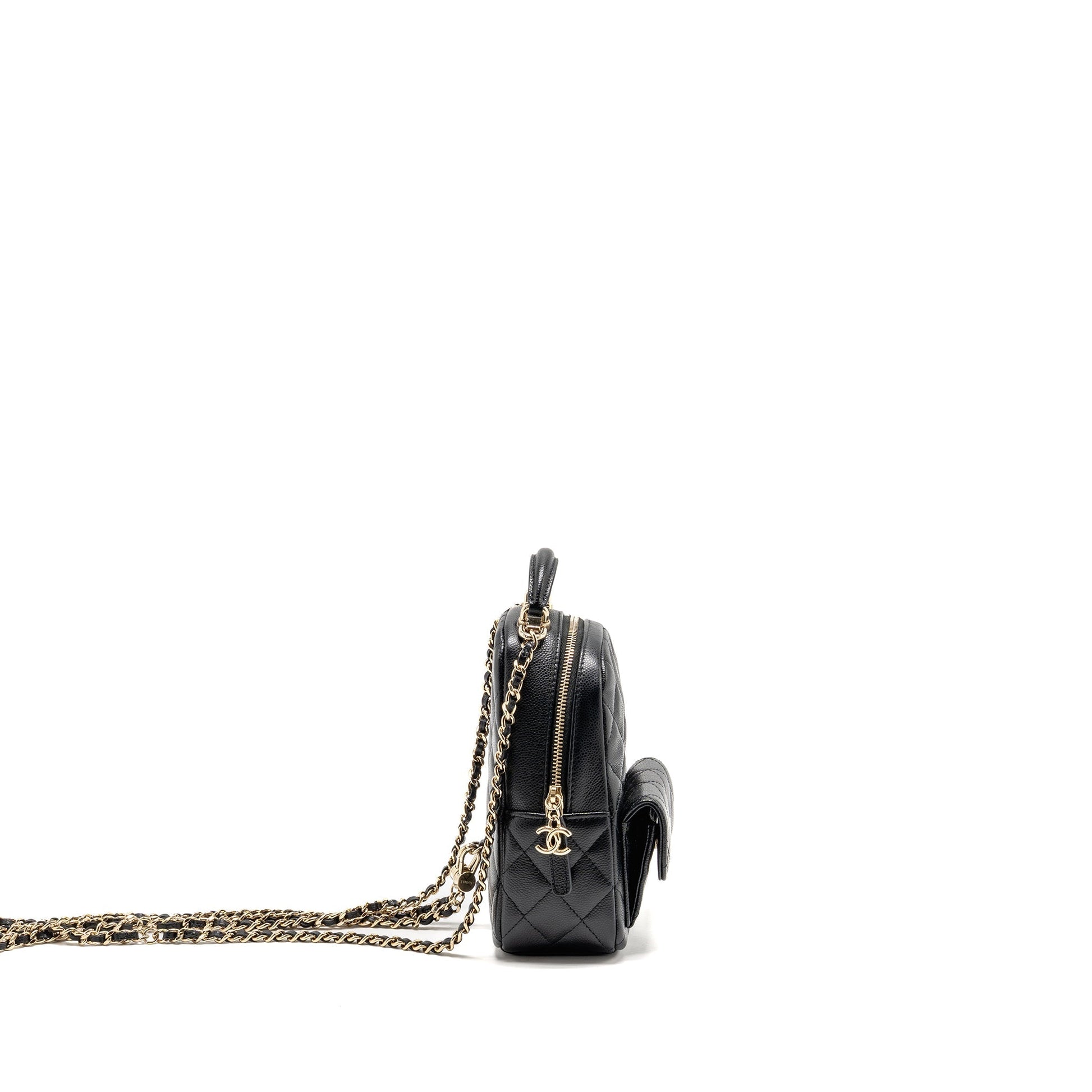 Chanel backpack caviar LGHW microchip Black Crossbody Bag