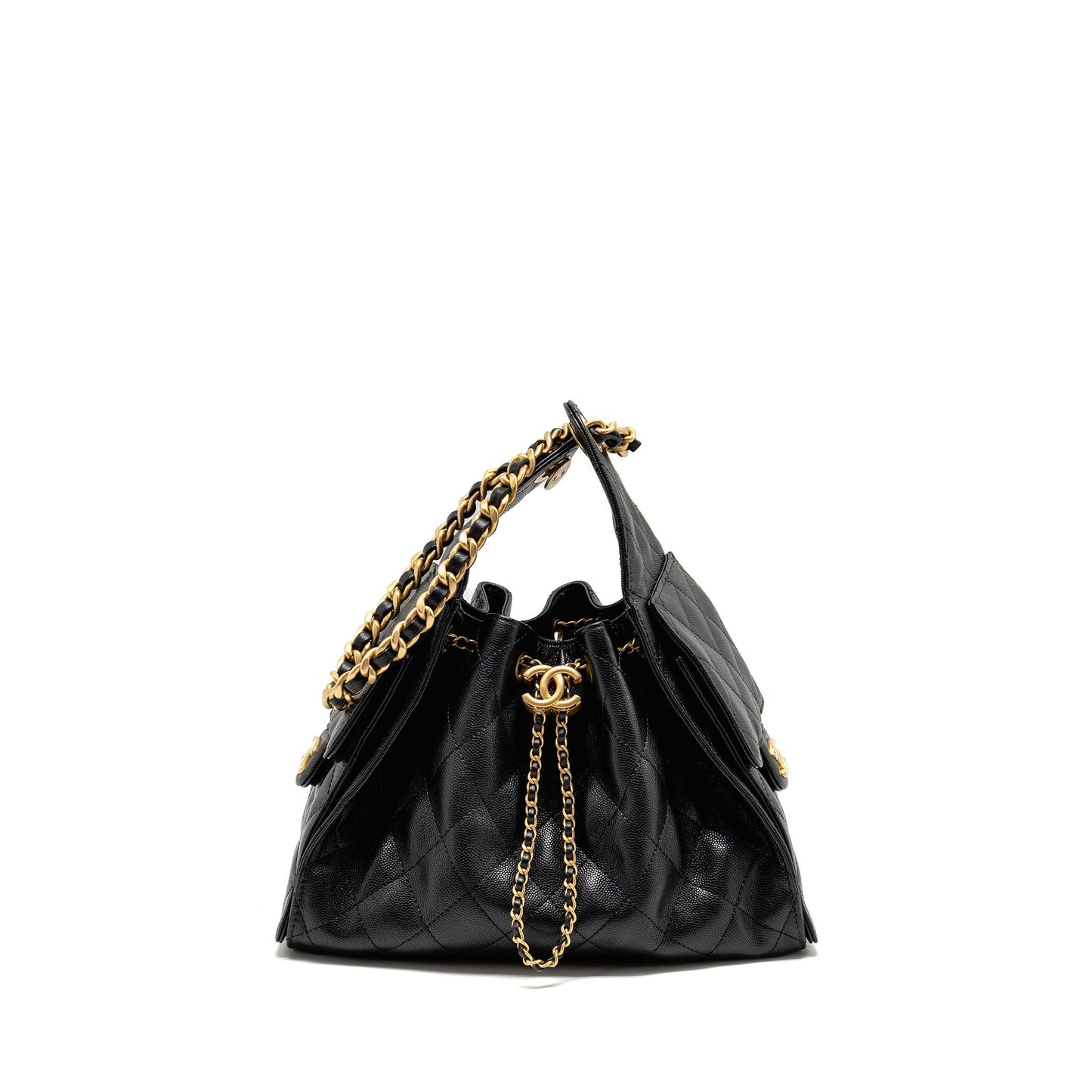 Chanel 25 caviar GHW microchip Black Small Handbag