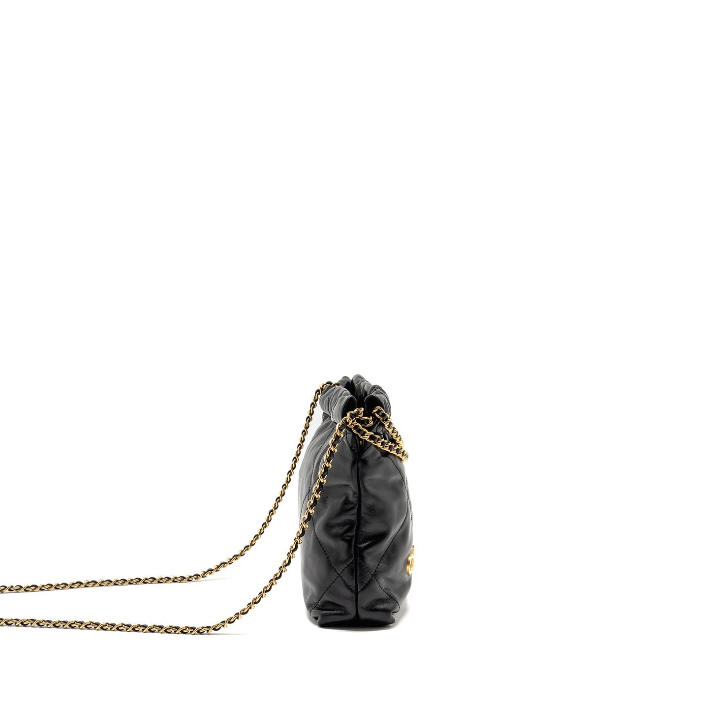 Chanel 22 Shiny Calfskin GHW Microchip Black Mini Bag Microchip 6