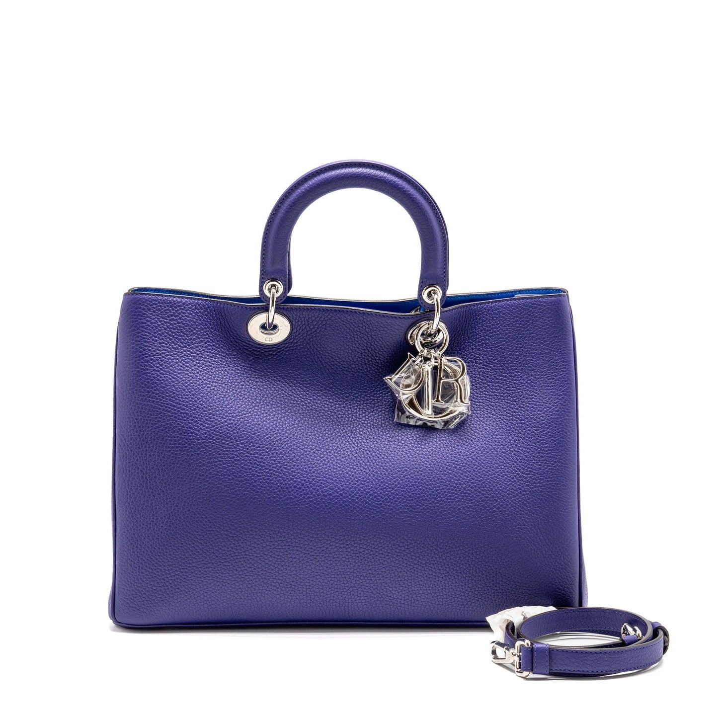 Dior issimo Tote Purse Calfskin Purple Handbag Blue Tote Bag