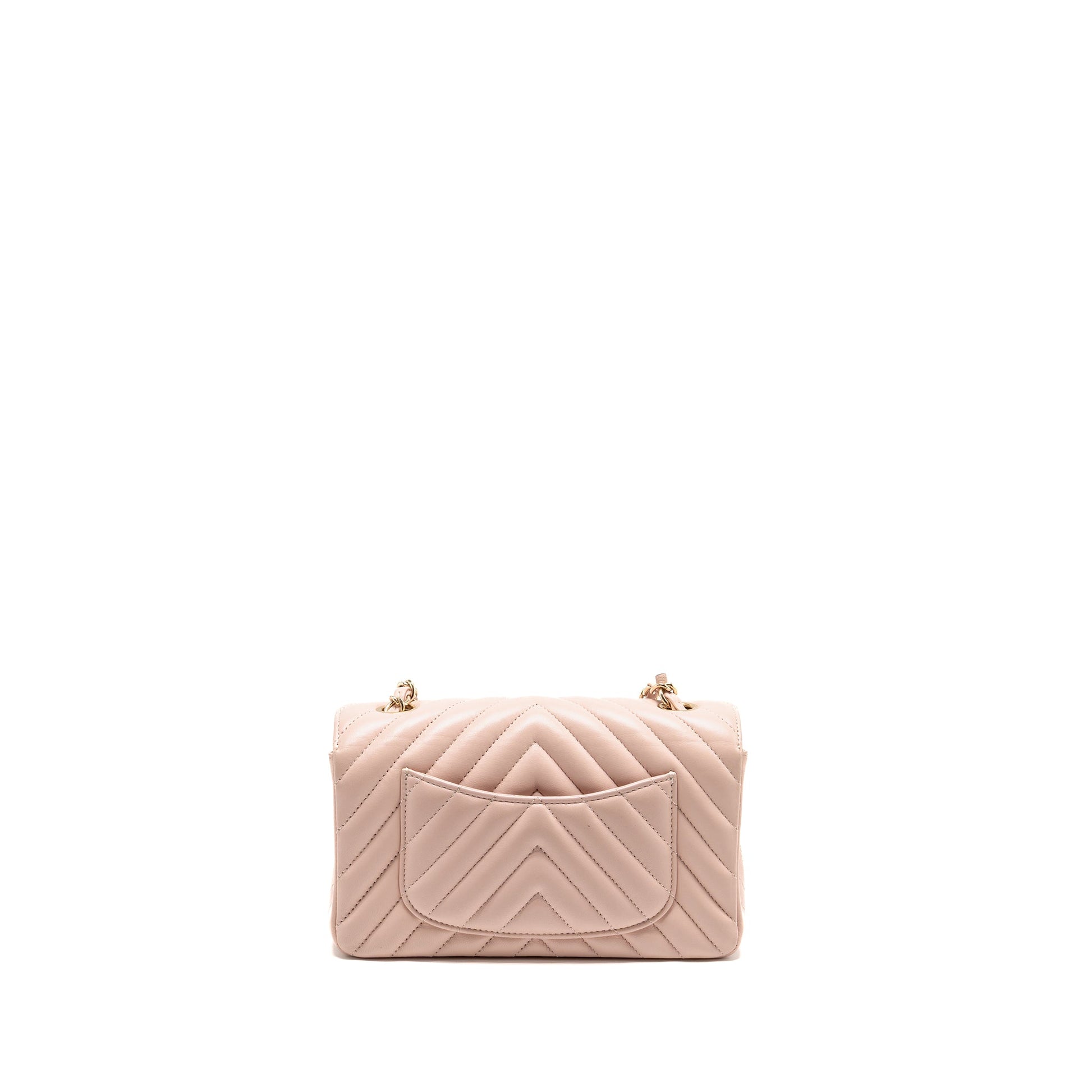Chanel Rectangular Flap Chevron Lambskin LGHW Pink Shoulder Bag
