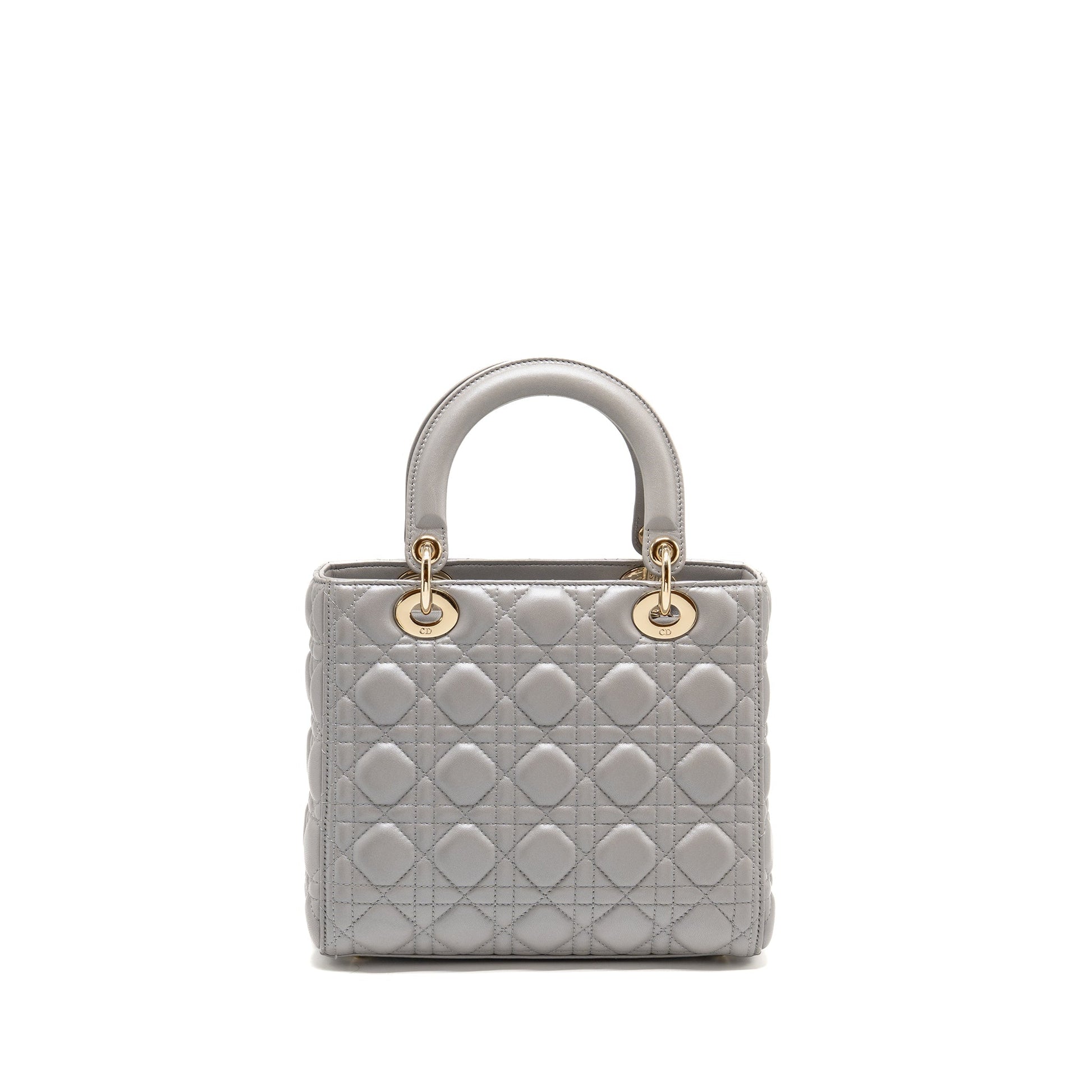 Dior Lady Lambskin Grey Handbag Medium Travel Bag Grey Handbag