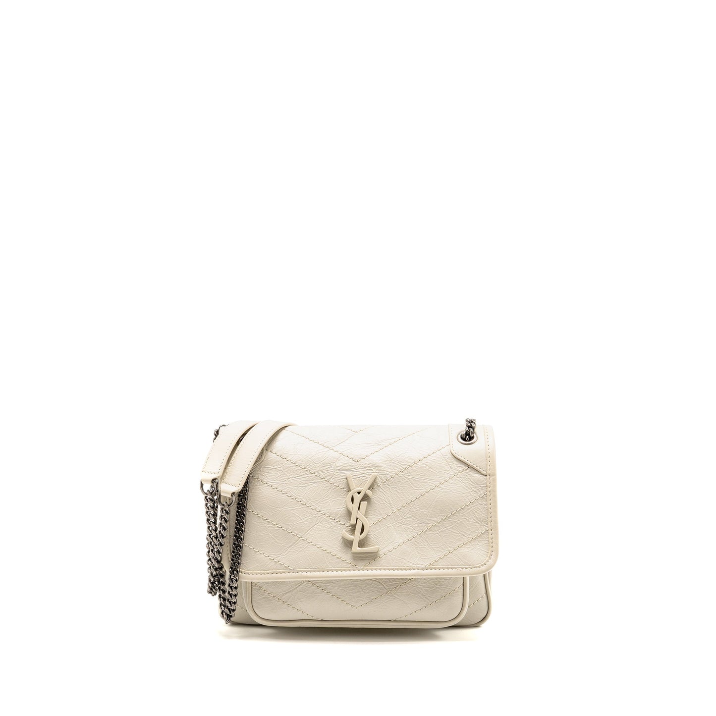YSL Saint Laurent Saint Laurent Niki Baby Calfskin Travel Bag Cream