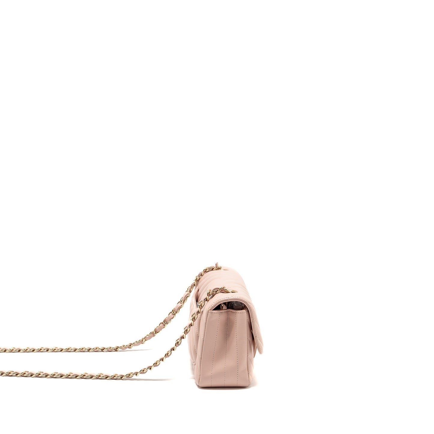 Chanel Rectangular Flap Chevron Lambskin LGHW Pink Shoulder Bag