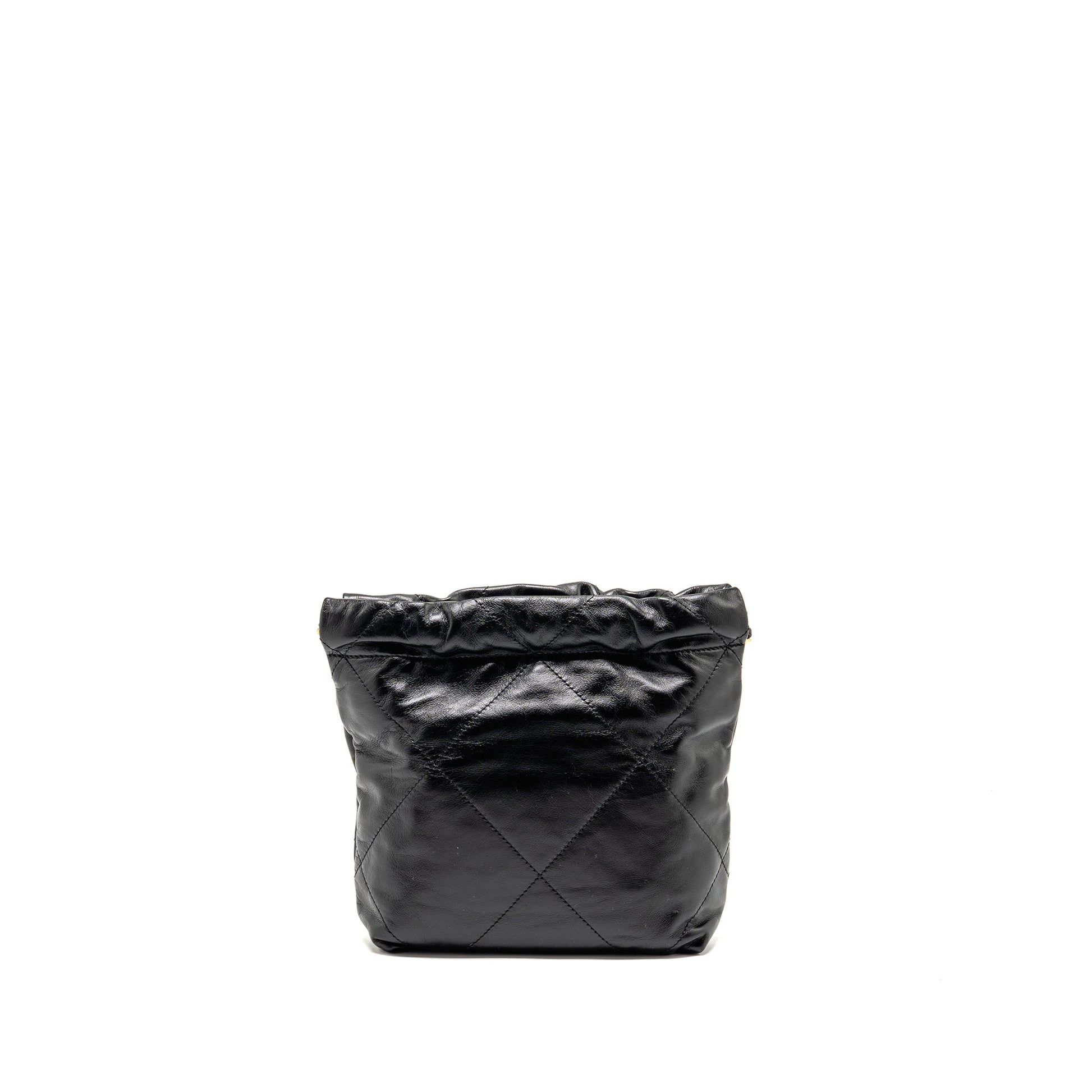 Chanel 22 Shiny Calfskin GHW Microchip Black Mini Bag Microchip 6