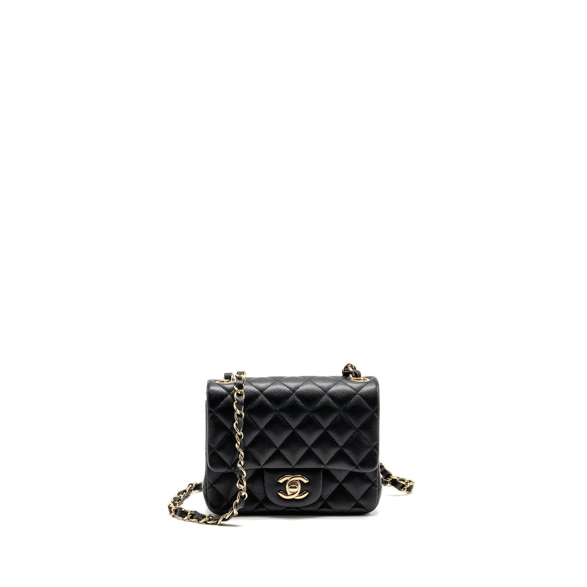 Chanel Square Flap Caviar LGHW Black Shoulder Bag