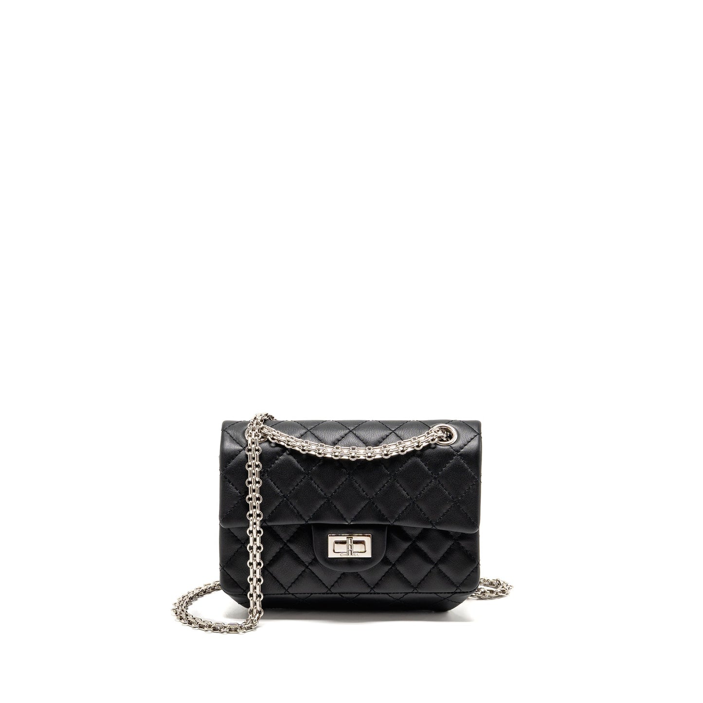 Chanel 2.55 reissue aged calfskin SHW Microchip Black Mini Bag