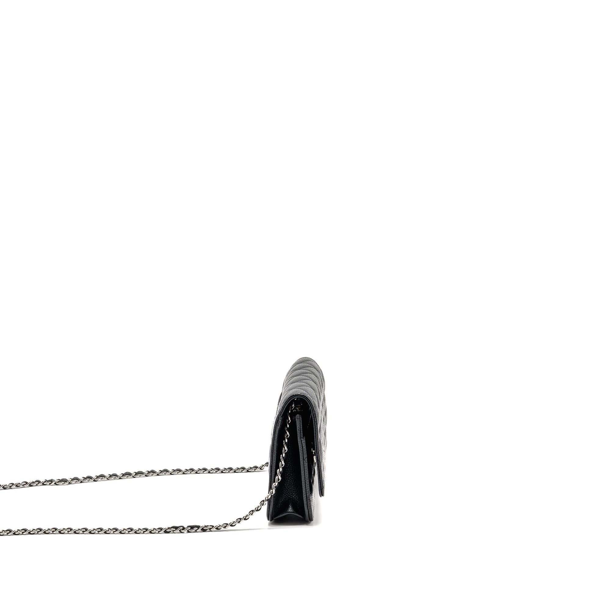 Chanel classic on caviar SHW microchip Black Wallet Case Shw Microchip
