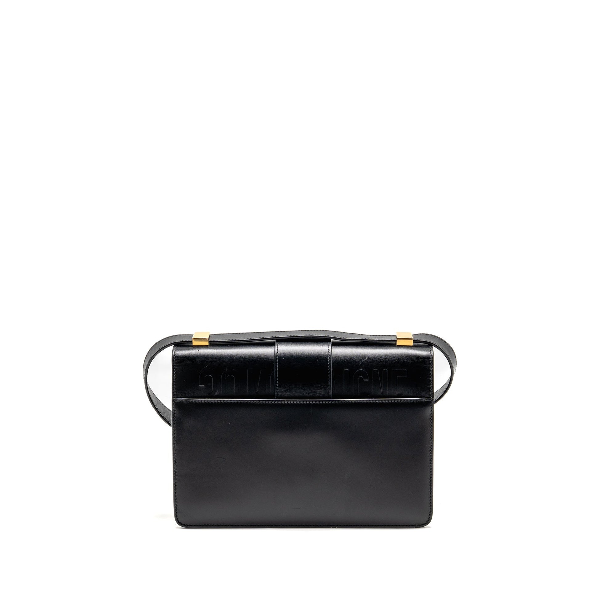 Dior Montaigne Purse Calfskin Handbag Black Medium Travel Bag