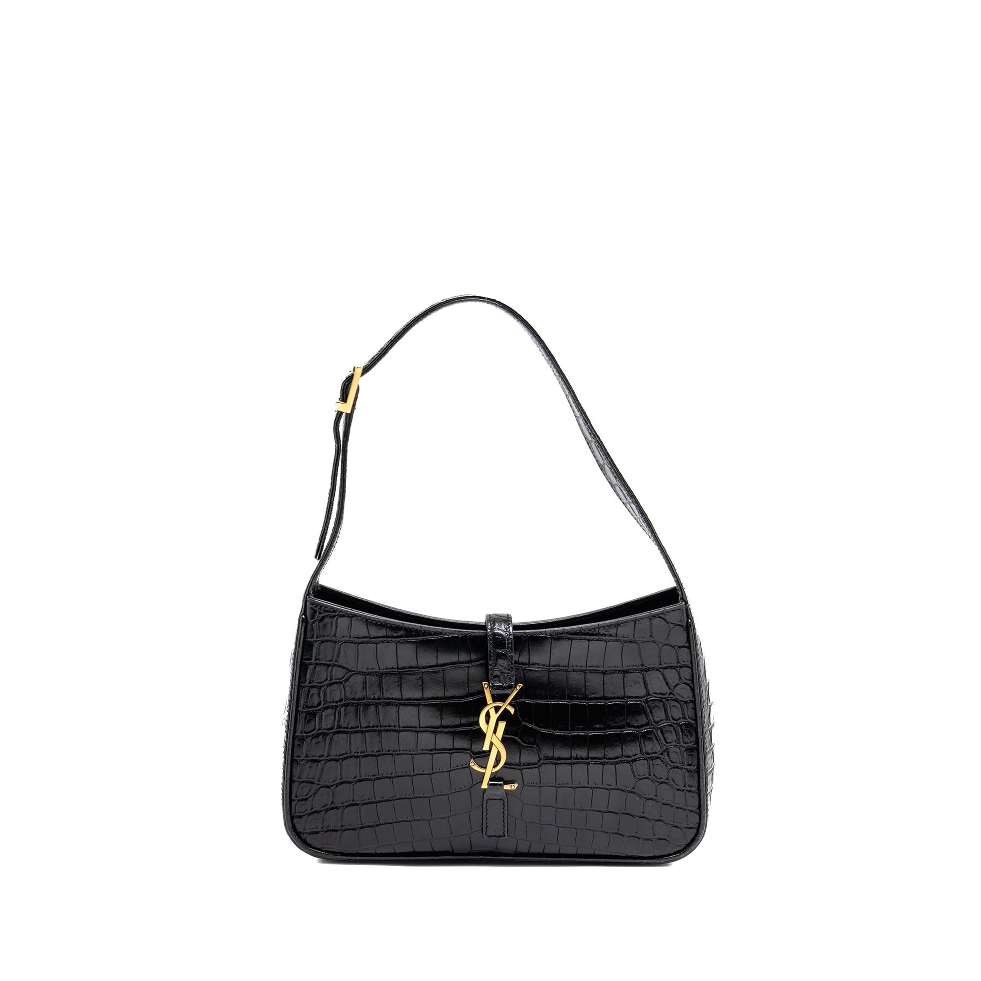 YSL Saint Laurent Hobo Purse Calfskin Black Mini Shoulder Bag